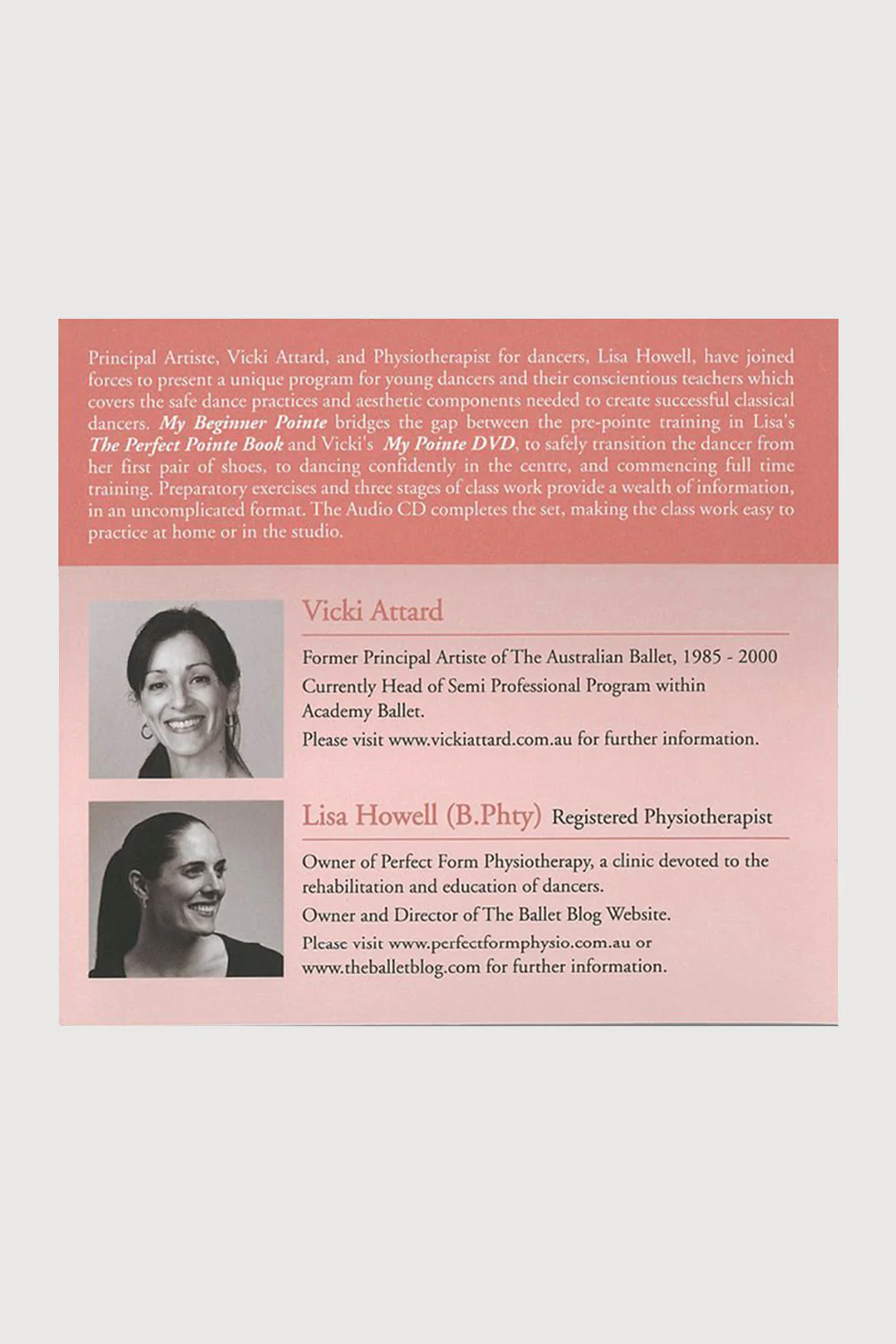 71040 - CD/DVD My Beginner Pointe By Vicki Attard and Lisa Howell - Image 2
