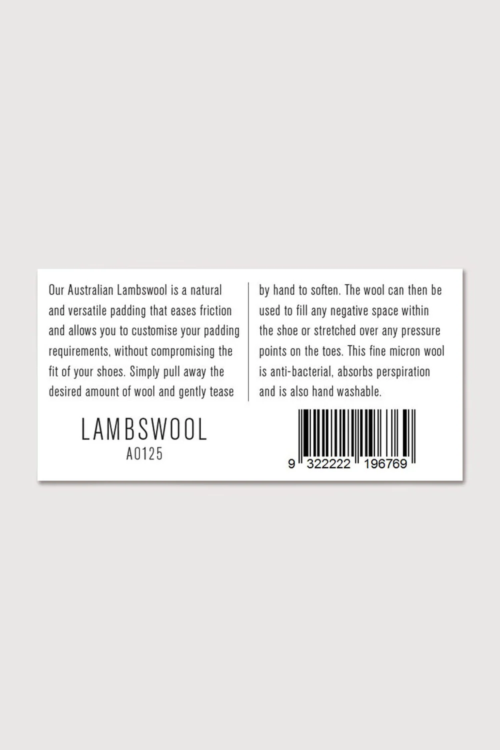 A0125 - Bloch Lambswool Packet - Image 3