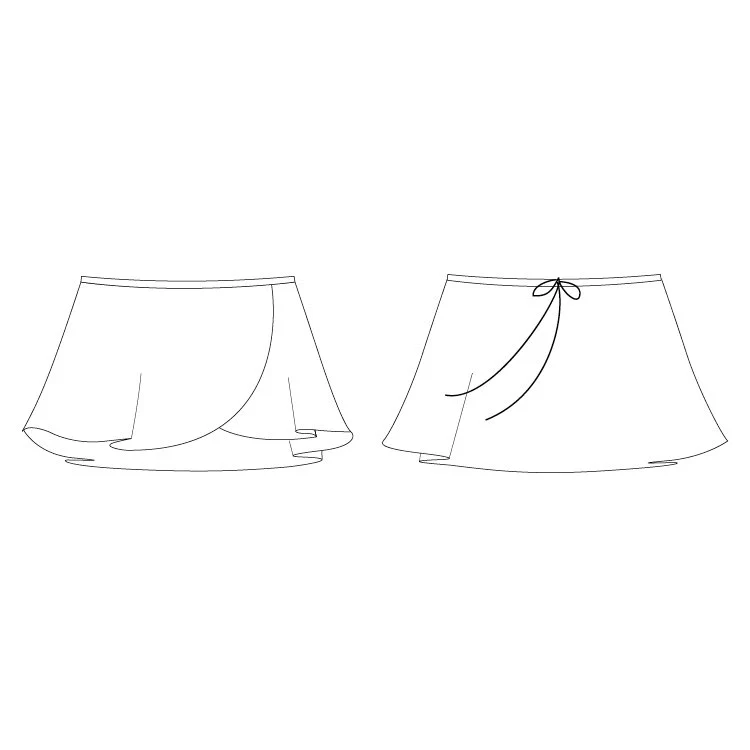 A55130 - Bloch Professional Womens Wrap Skirt - Image 4