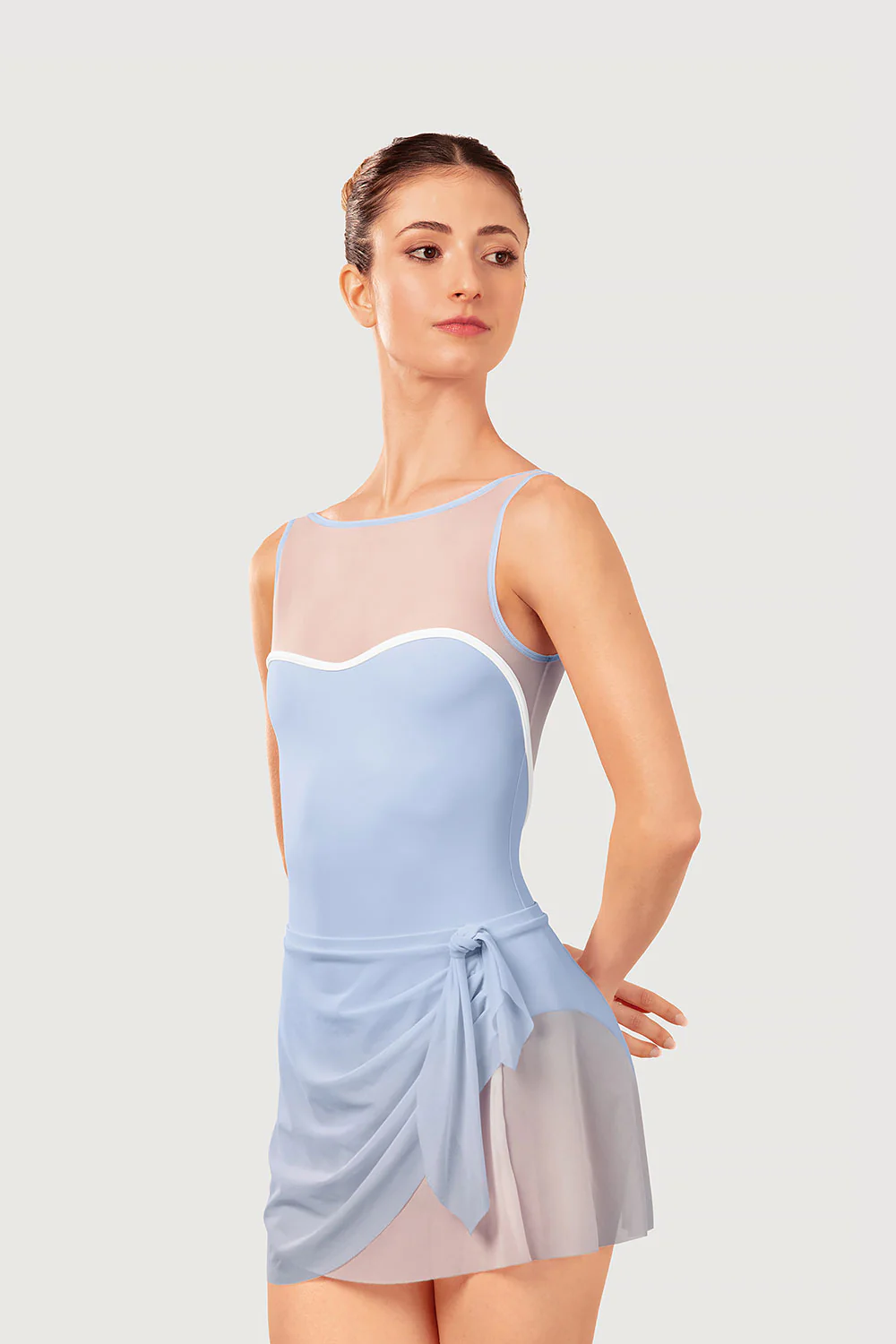 AB5260 - Bloch Aras Mock Tie Womens Mesh Skirt