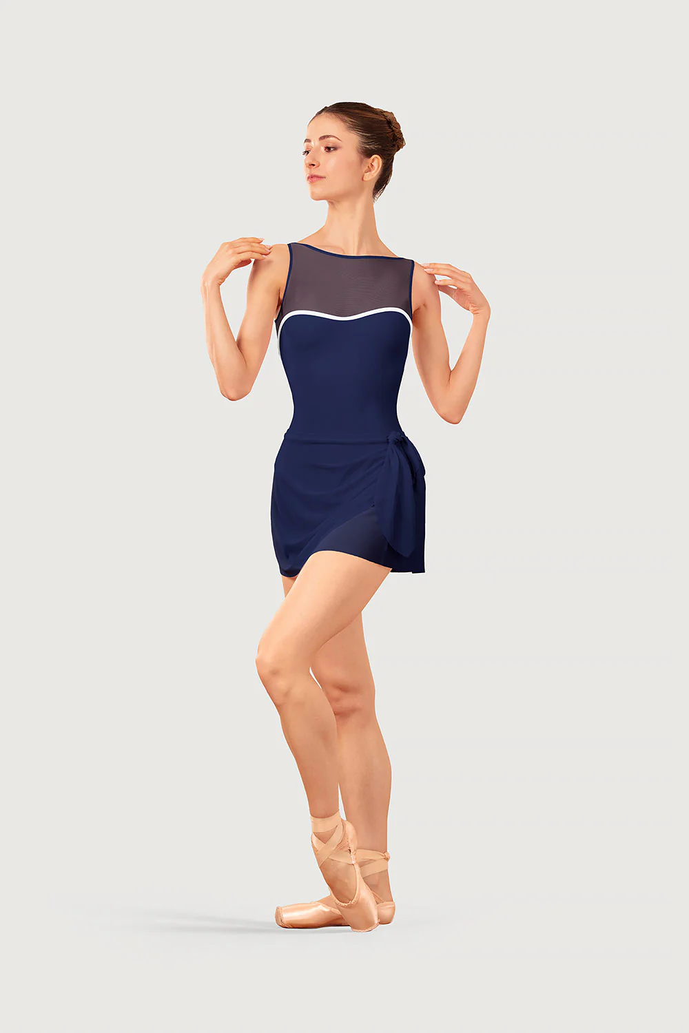 AB5260 - Bloch Aras Mock Tie Womens Mesh Skirt - Image 5