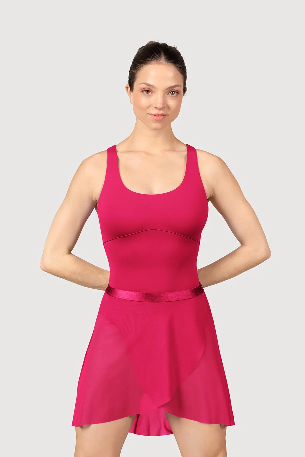 AM5166 - Mirella Womens Fixed Wrap Mesh Skirt - Image 2