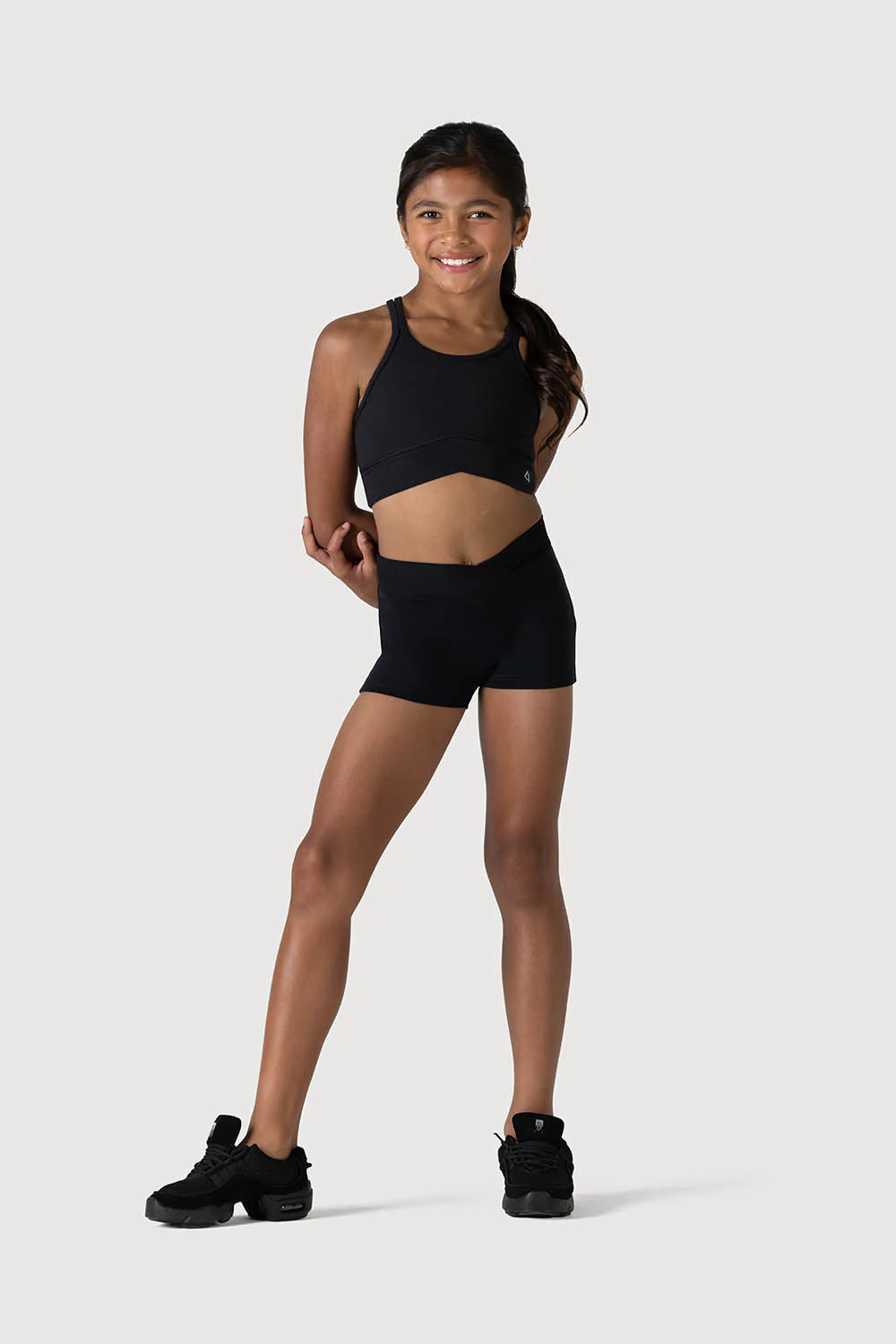 D5227G - Bloch Hydee Girls High Cross Over Short - Image 4
