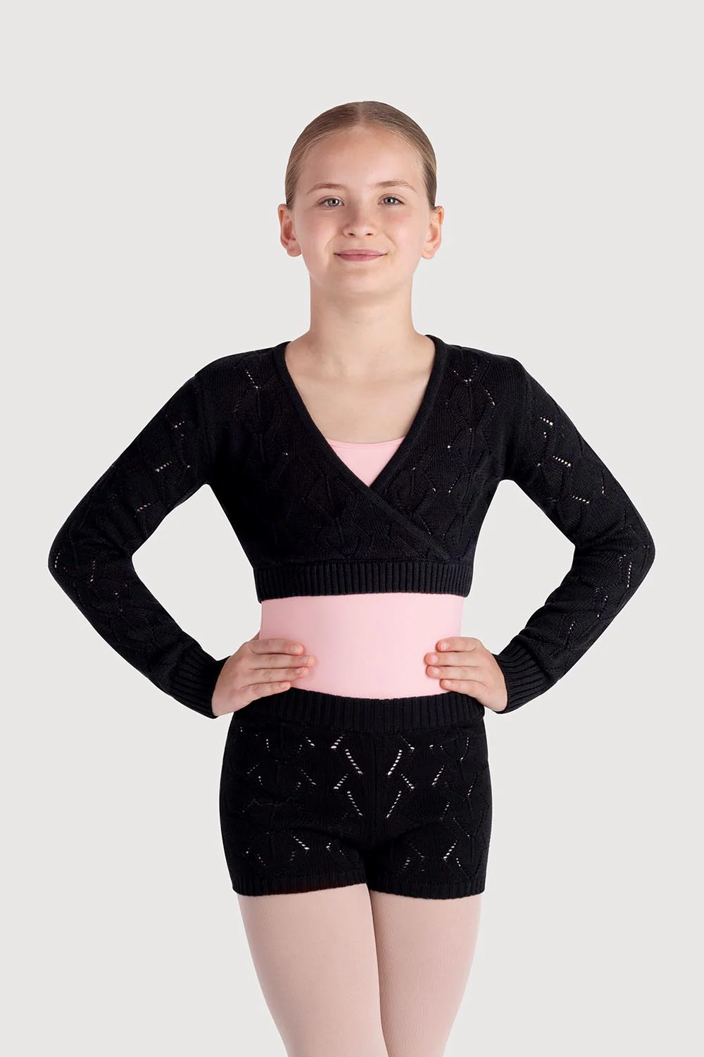 D55234G - Bloch Kylie Diamond Knit Girls Short - Image 3