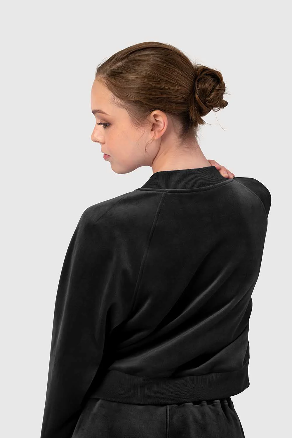 J53001 - Bloch Amanda Womens Velvet Bomber Jacket - Image 3