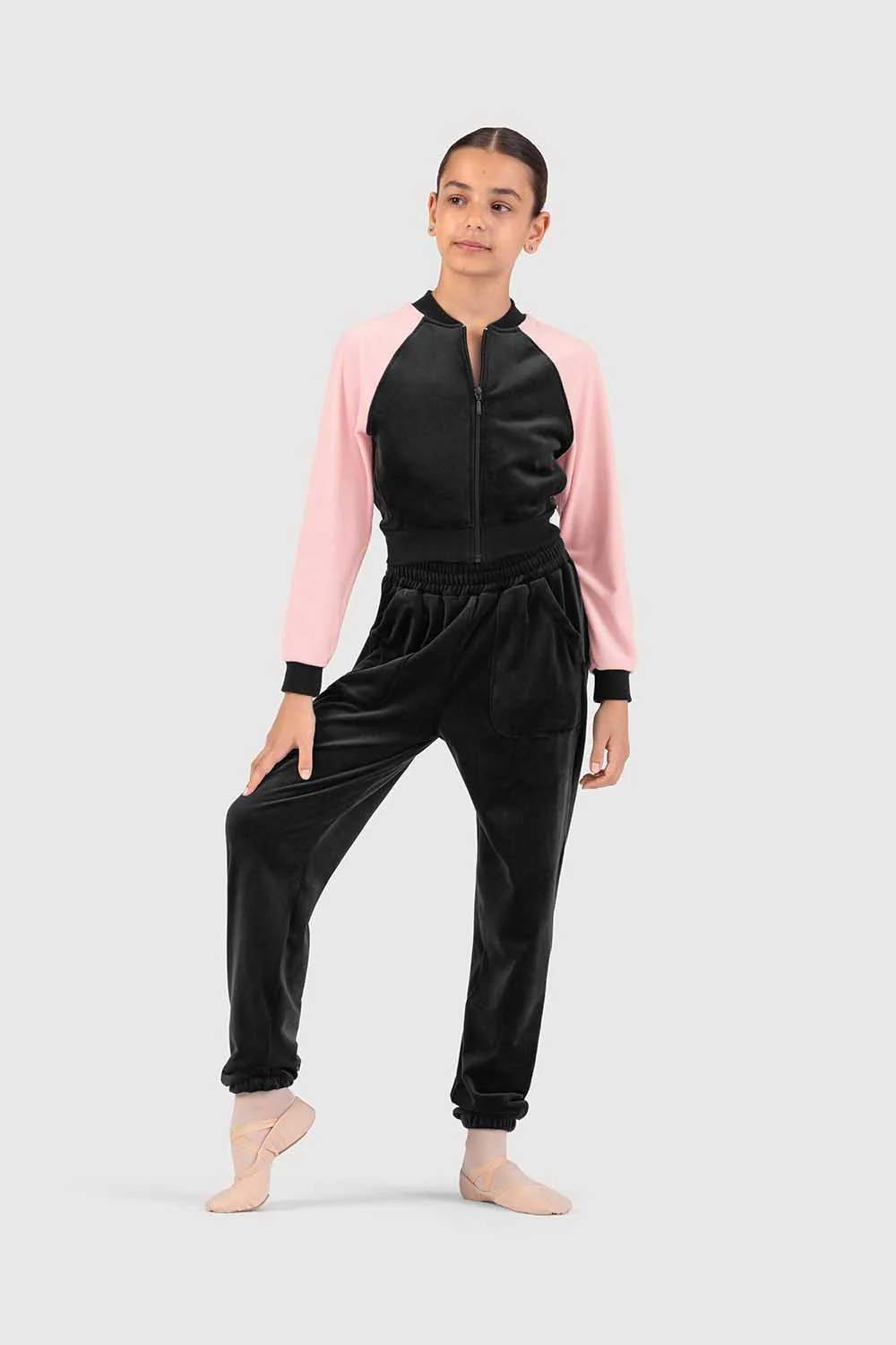 J53002G - Bloch Julia Girls Velvet Bomber Jacket - Image 3
