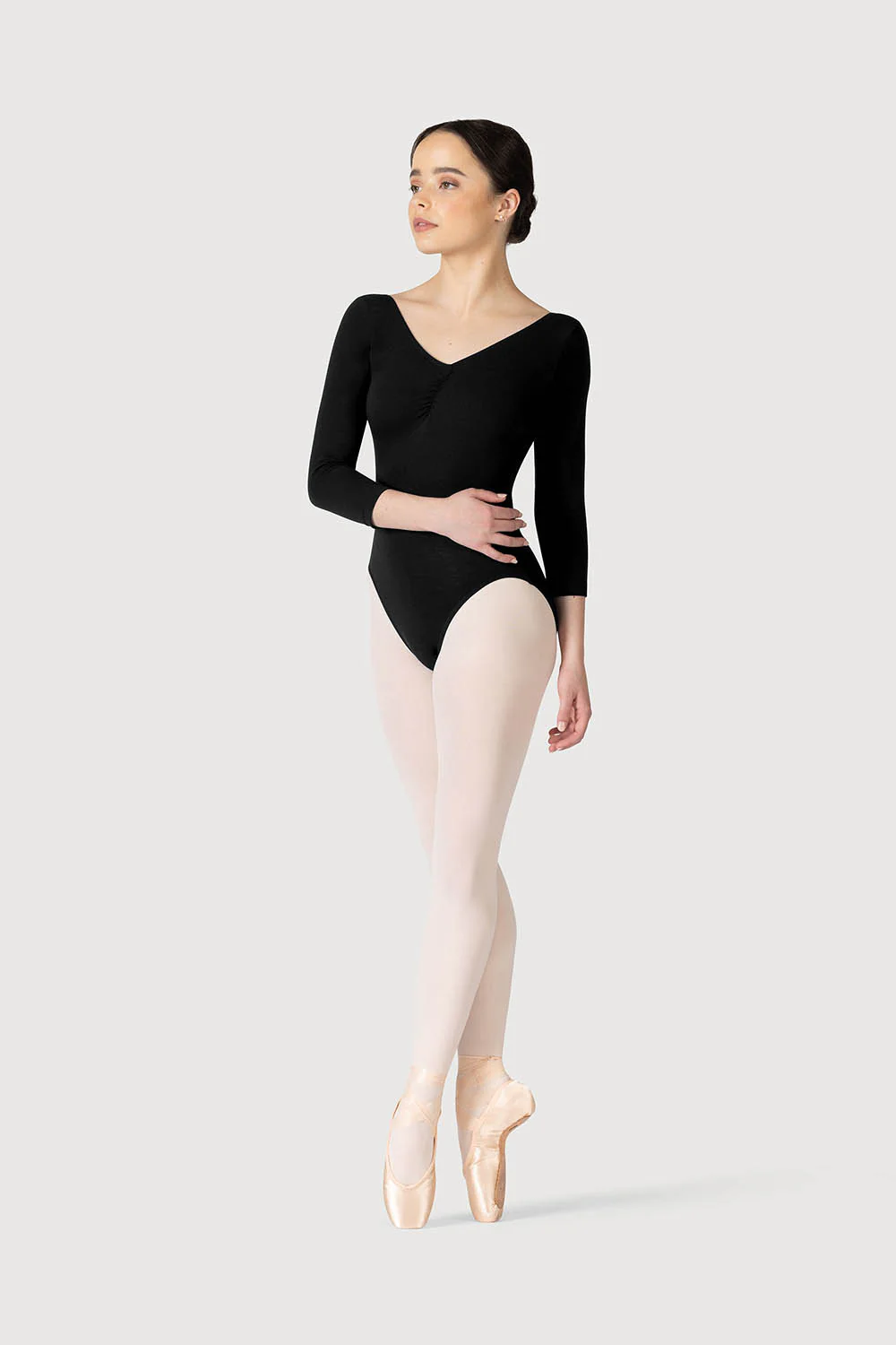 L0439 - Bloch Page Gathered ¾ Sleeve Womens Leotard - Image 2