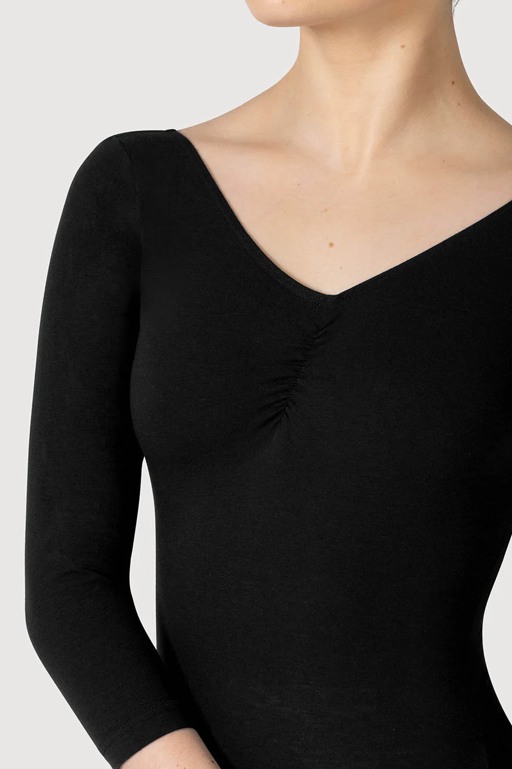 L0439 - Bloch Page Gathered ¾ Sleeve Womens Leotard - Image 4