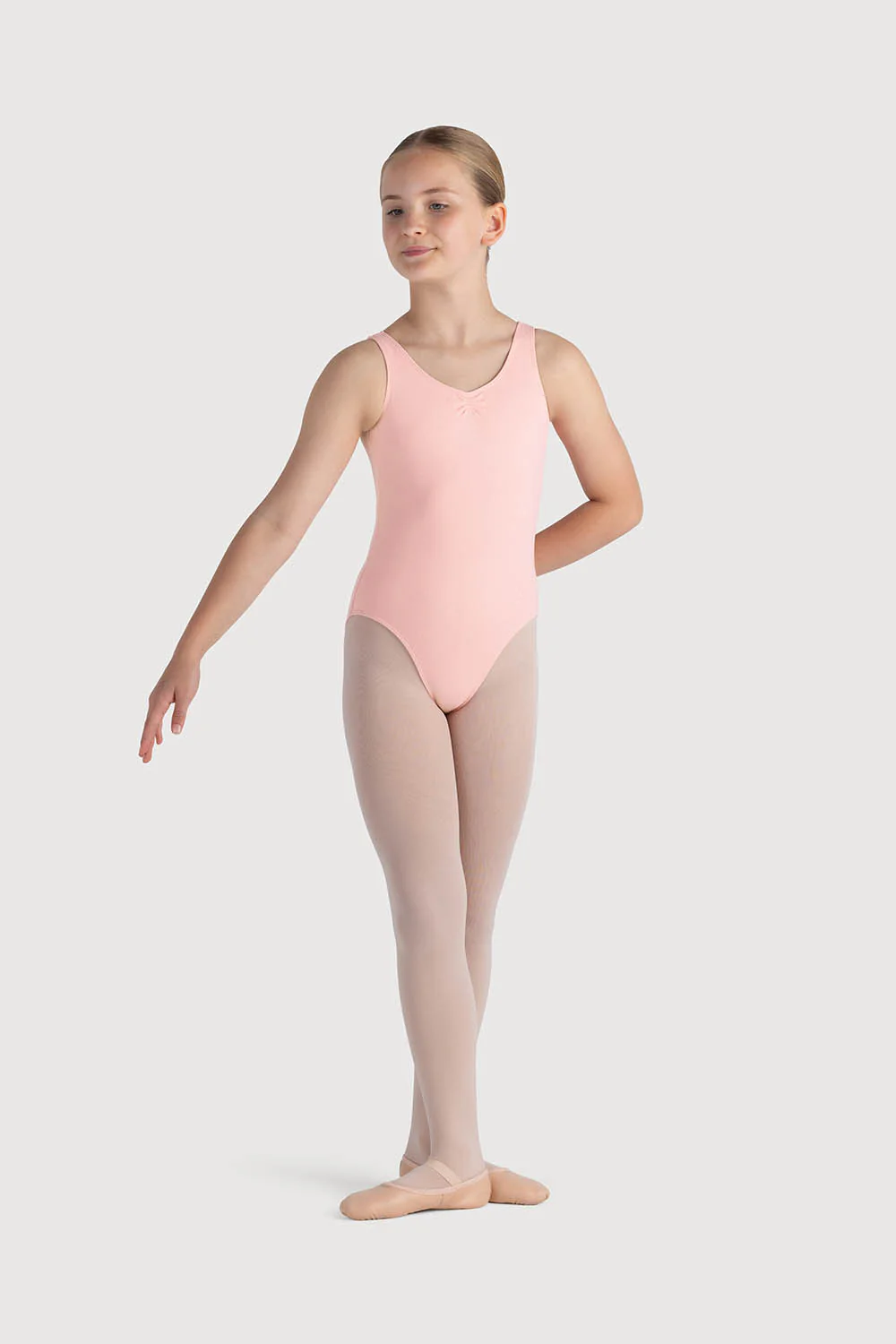 L0828G - Bloch Overture Odetta Sleeveless Pleat Girls Leotard - Image 3