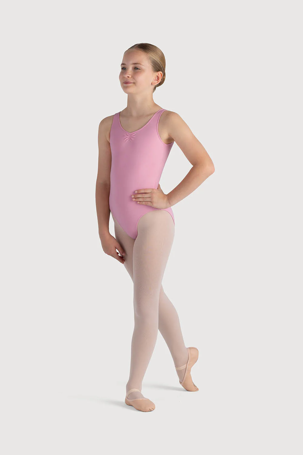 L0828G - Bloch Overture Odetta Sleeveless Pleat Girls Leotard - Image 3