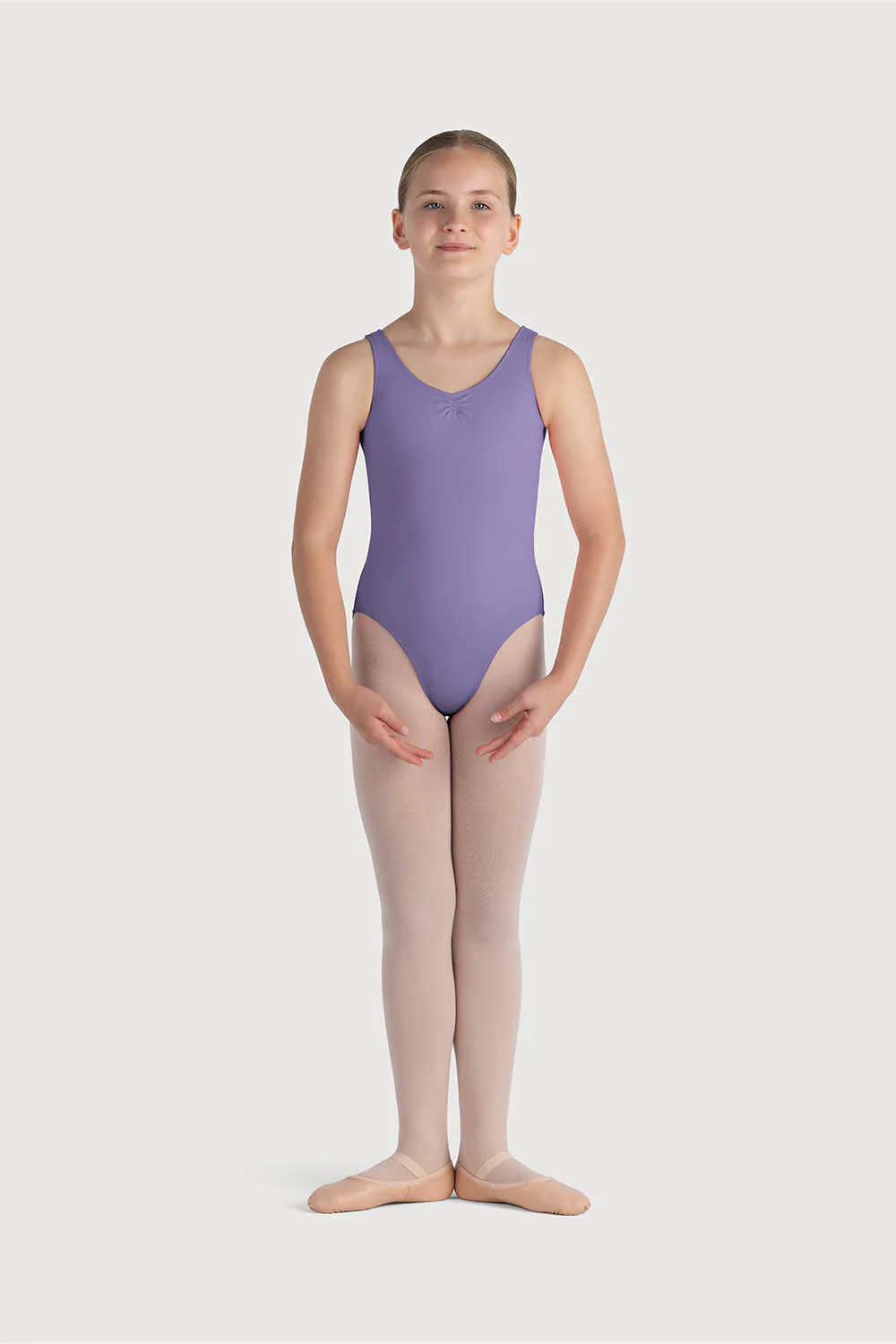 L0828G - Bloch Overture Odetta Sleeveless Pleat Girls Leotard - Image 3