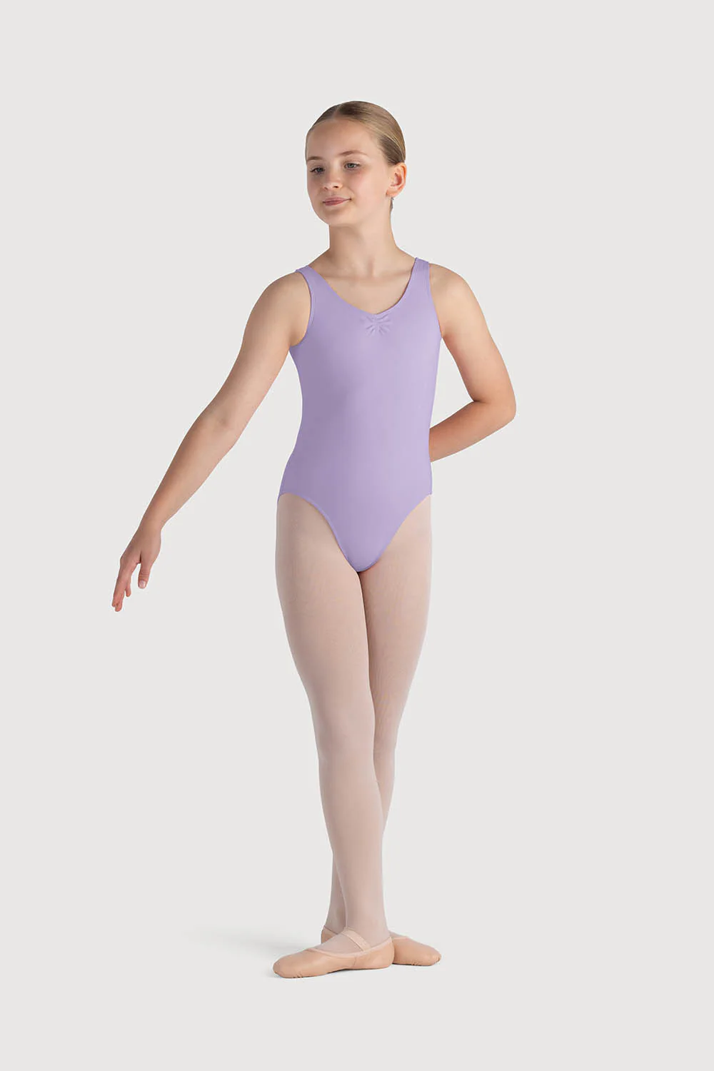 L0828G - Bloch Overture Odetta Sleeveless Pleat Girls Leotard - Image 3