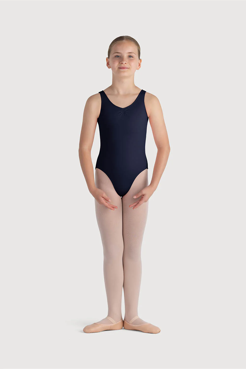 L0828G - Bloch Overture Odetta Sleeveless Pleat Girls Leotard - Image 3