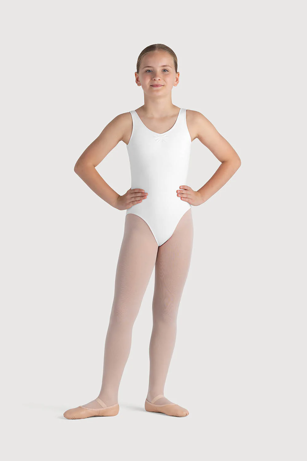 L0828G - Bloch Overture Odetta Sleeveless Pleat Girls Leotard - Image 3