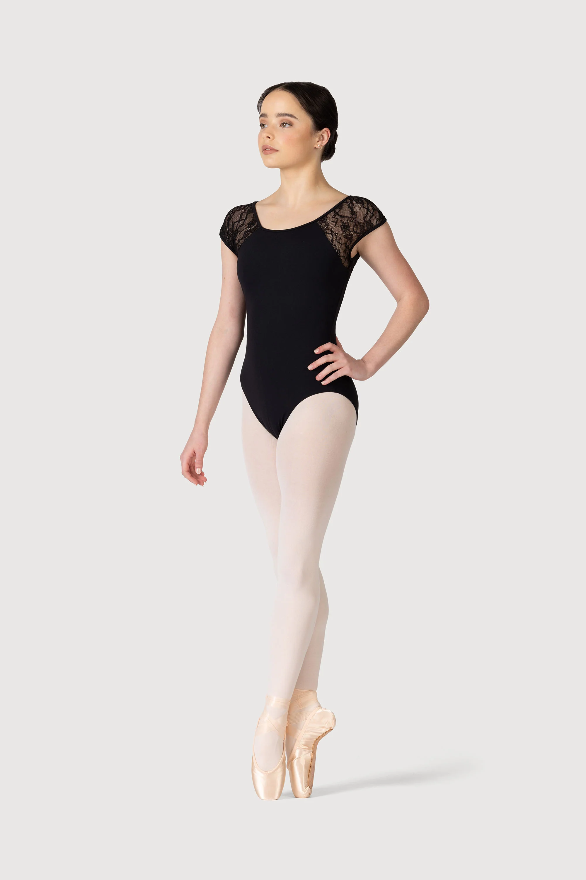 L56042 - Bloch Chiwa Womens Lace Button Leotard - Image 2