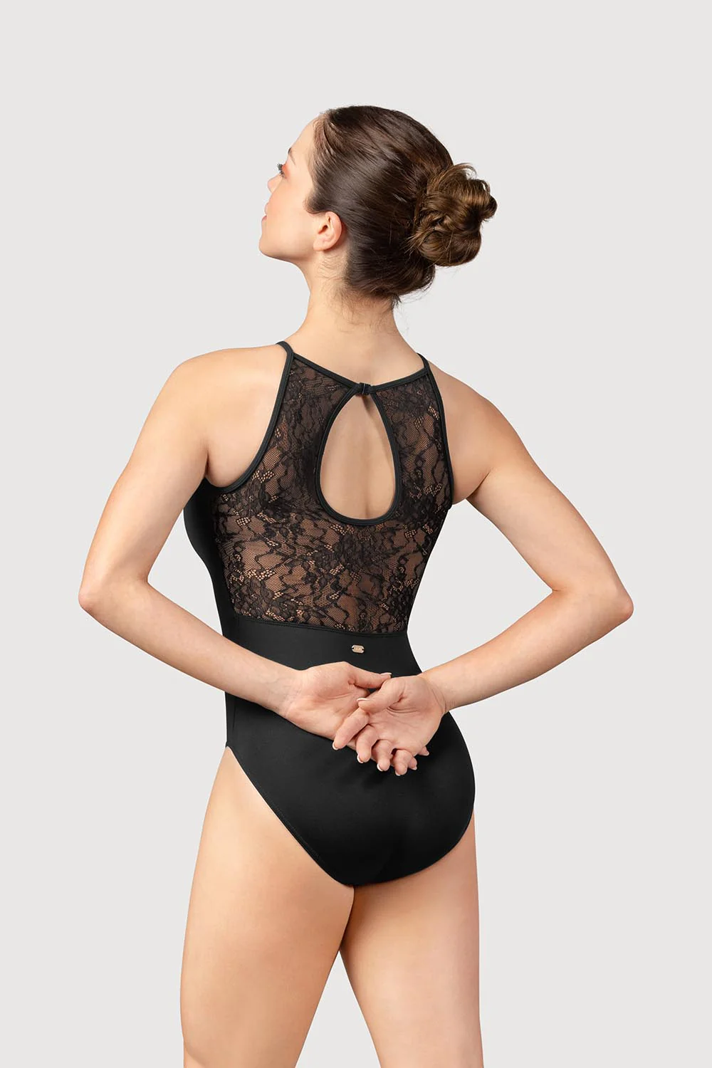 LM53120 - Mirella Lace Keyhole Back Womens Halterneck Leotard