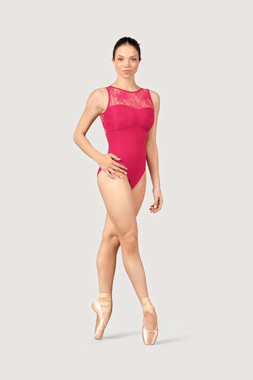 LM53121 - Mirella Lace Bust Womens Tank Leotard - Image 4