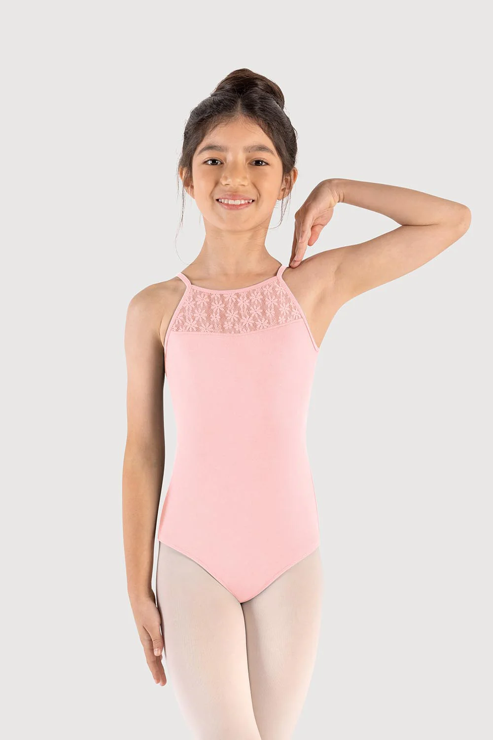 LM5493G - Mirella Lace Keyhole Back Girls Halterneck Leotard