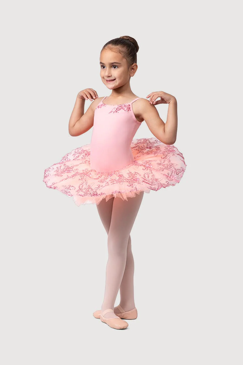 R0820G - Bloch 'Perlaida' Sequin Overlay Girls Tutu Dress - Image 3