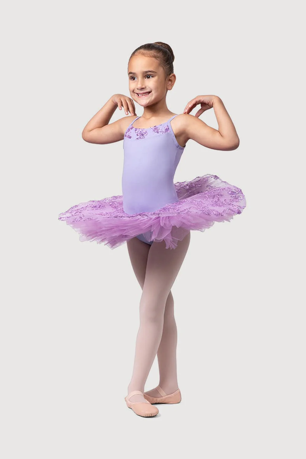 R0820G - Bloch 'Perlaida' Sequin Overlay Girls Tutu Dress - Image 3