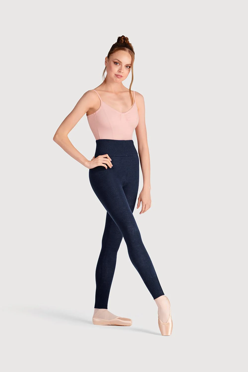 T0105 - Bloch Full Length Roll Waist Womens Warmup Pant - Image 3