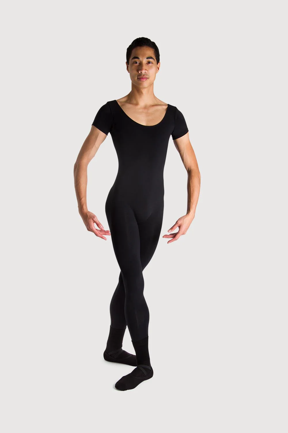 U3472M - Bloch Matt Scoop Neck Cap Sleeve Mens Unitard