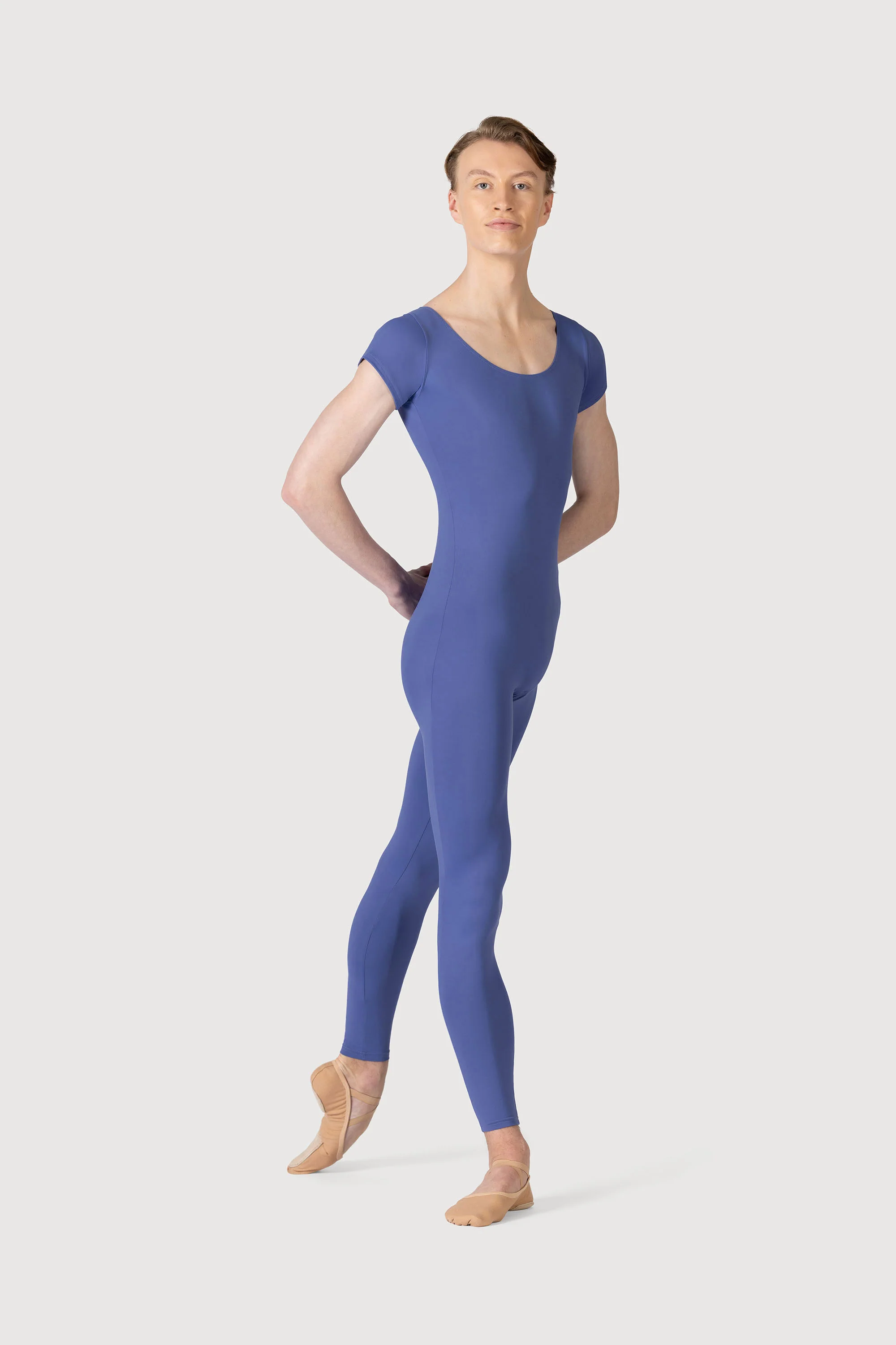 U3872M - Bloch Microlux™ Scoop Neck Cap Sleeve Mens Unitard - Image 2