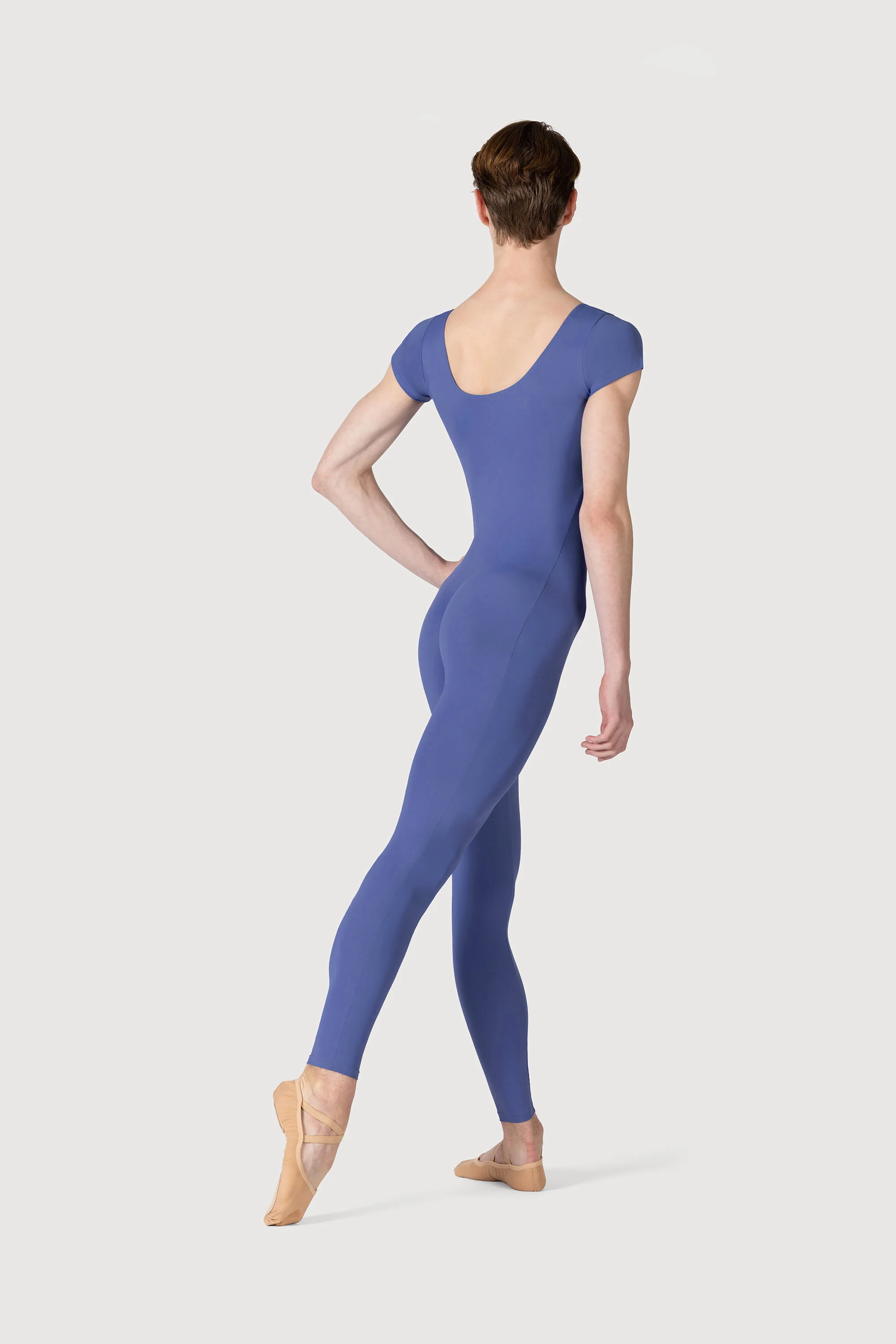 U3872M - Bloch Microlux™ Scoop Neck Cap Sleeve Mens Unitard - Image 3