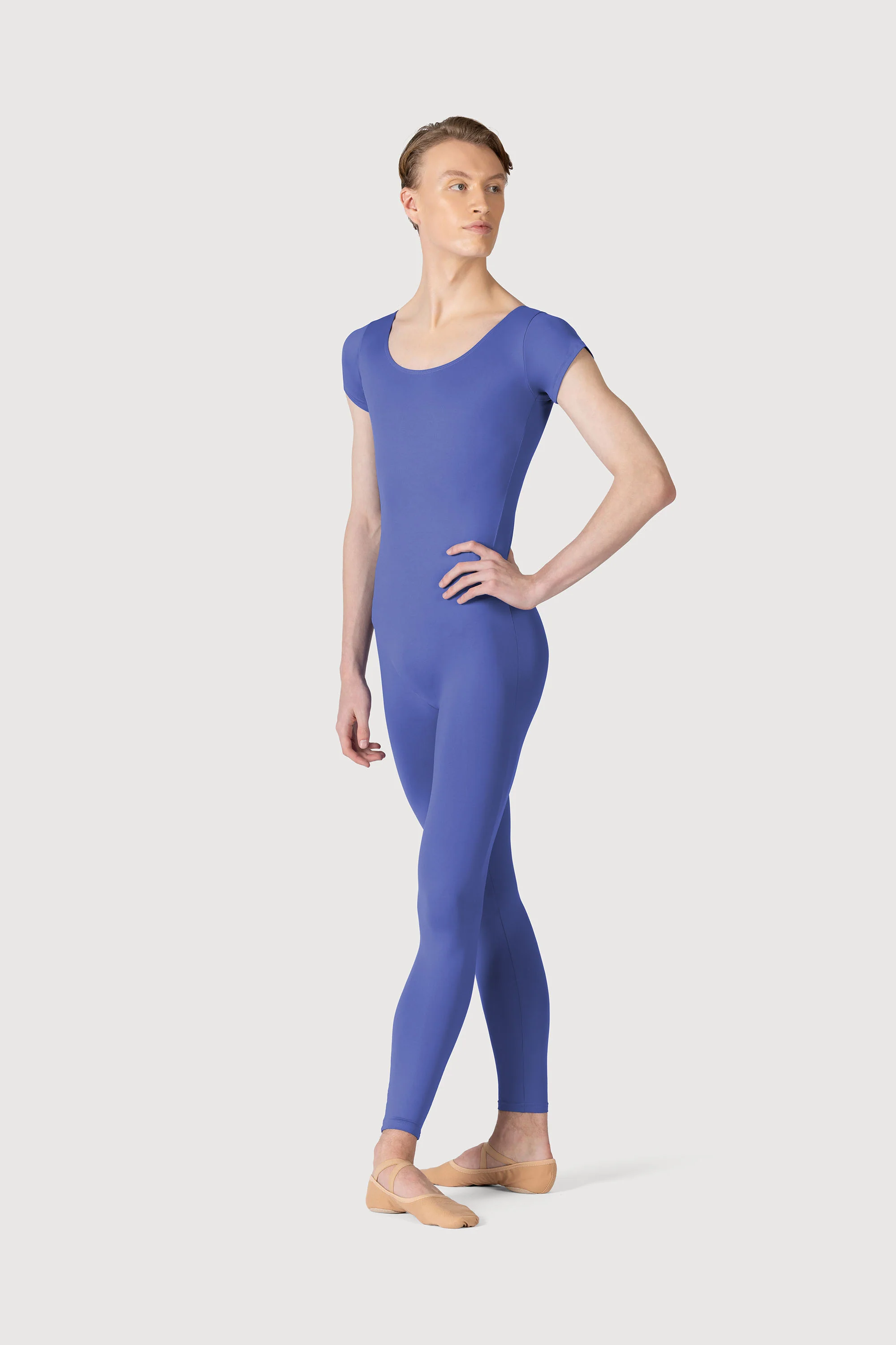 U3872M - Bloch Microlux™ Scoop Neck Cap Sleeve Mens Unitard