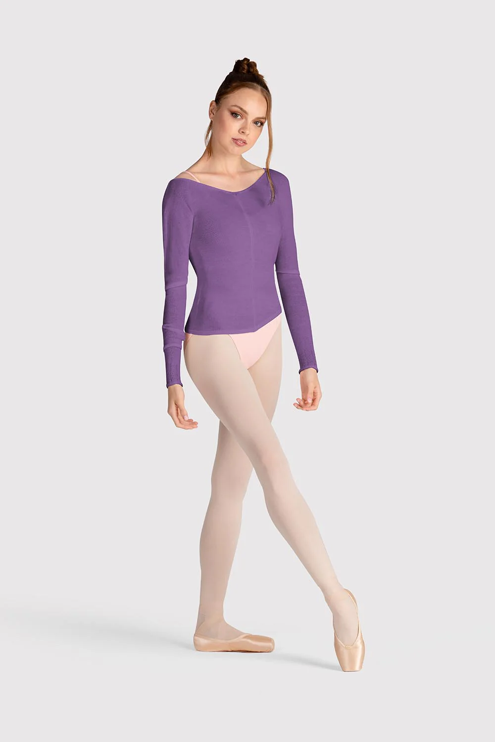 Z0105 - Bloch Kara Long Sleeve V Womens Top - Image 3