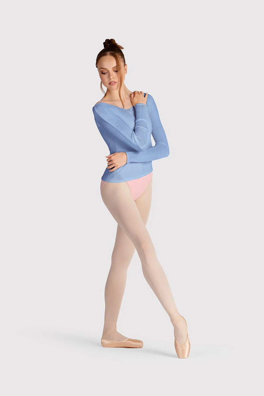 Z0105 - Bloch Kara Long Sleeve V Womens Top - Image 3