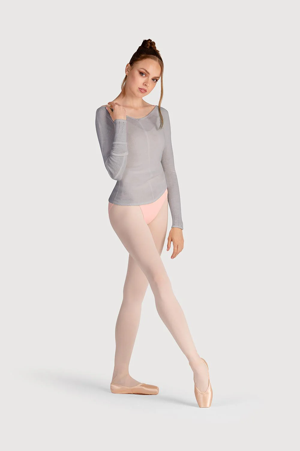 Z0105 - Bloch Kara Long Sleeve V Womens Top - Image 3