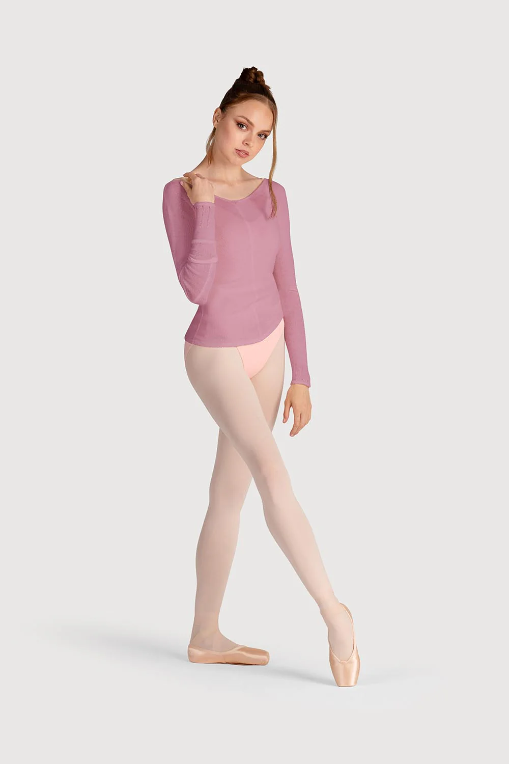 Z0105 - Bloch Kara Long Sleeve V Womens Top - Image 3