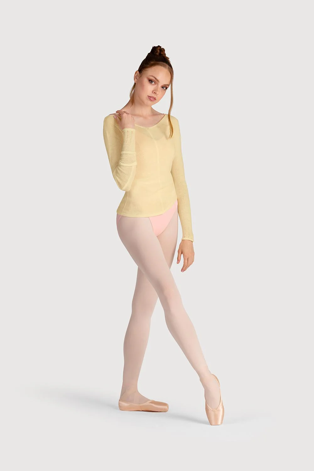 Z0105 - Bloch Kara Long Sleeve V Womens Top - Image 3