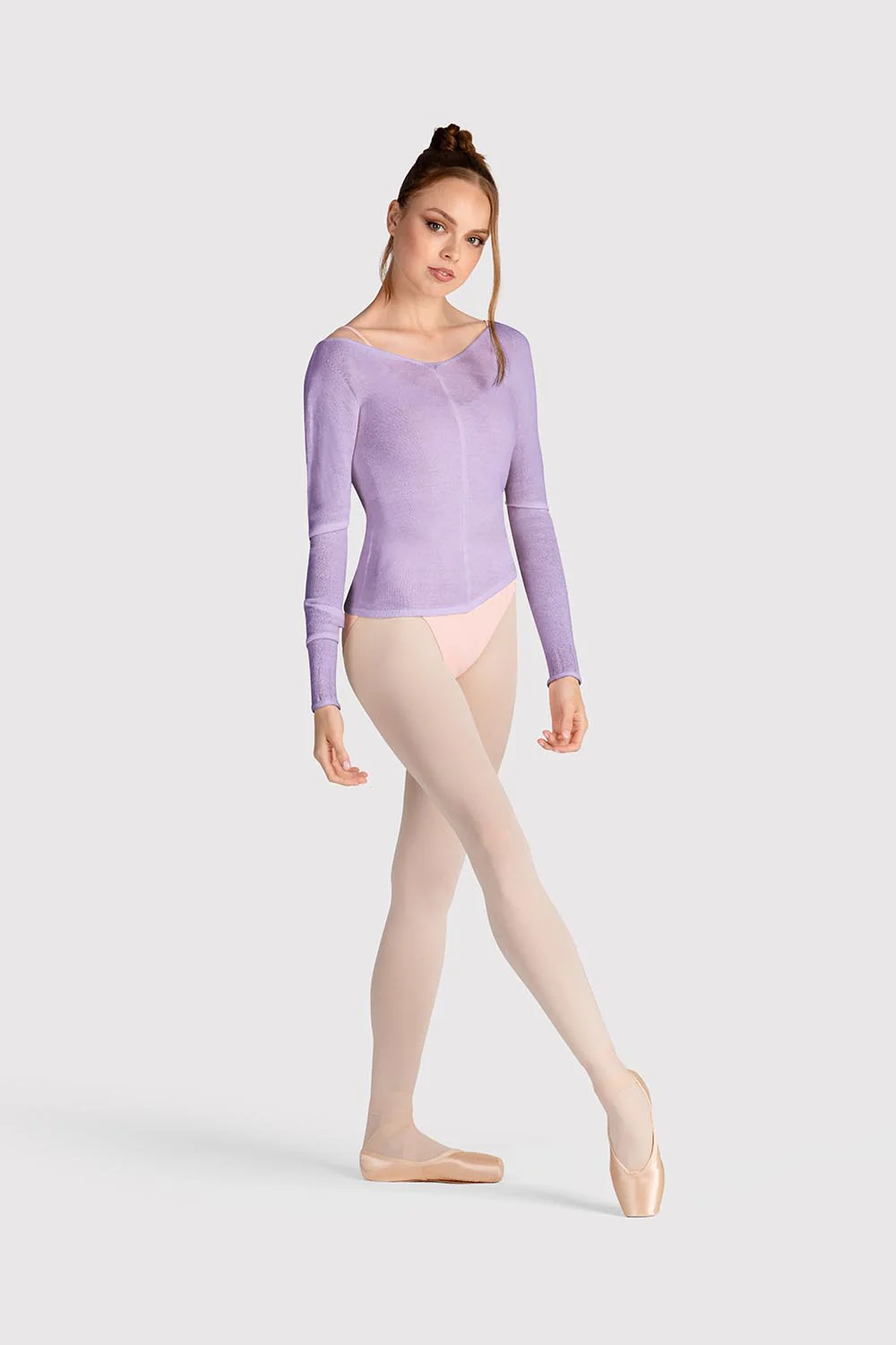 Z0105 - Bloch Kara Long Sleeve V Womens Top - Image 3