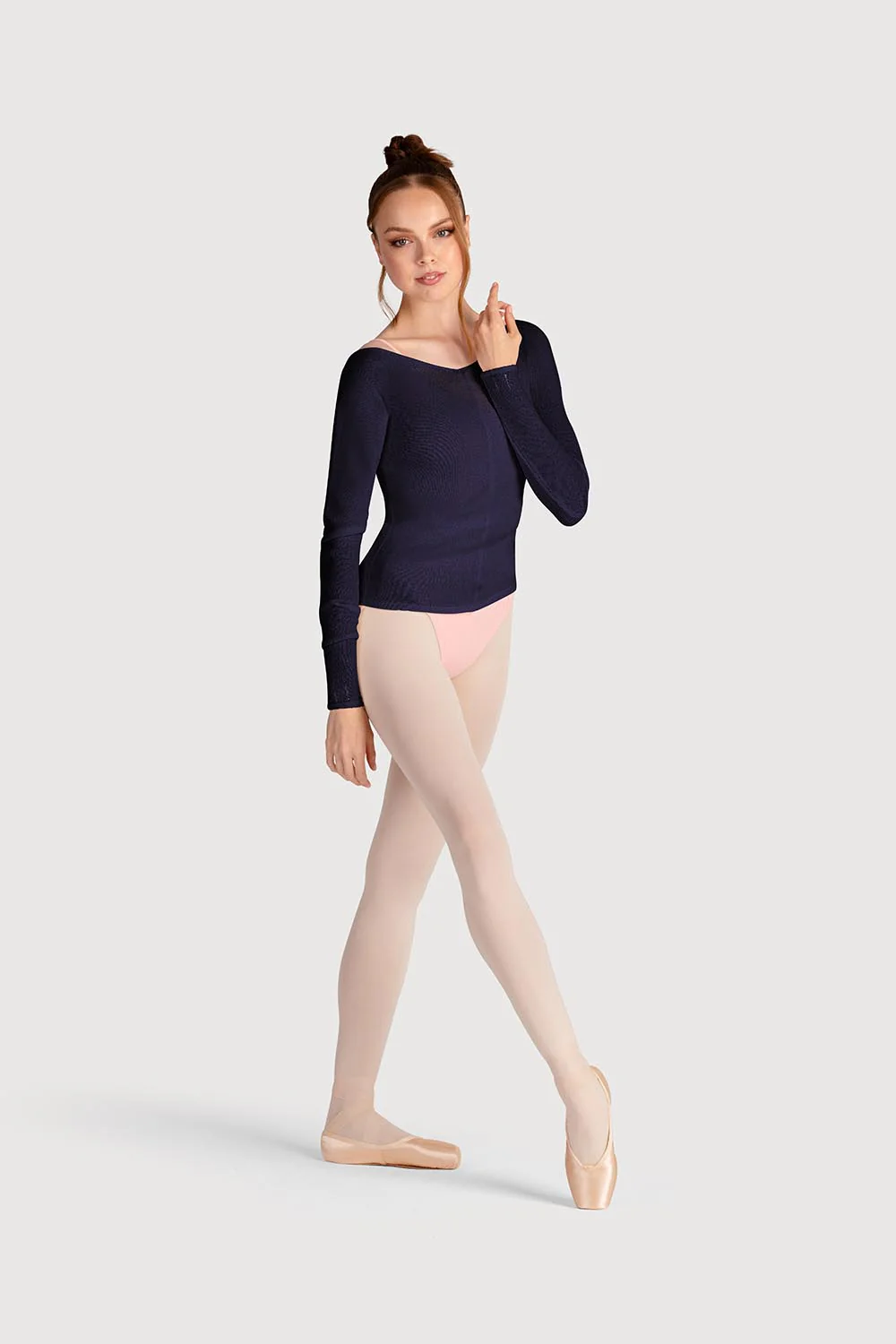 Z0105 - Bloch Kara Long Sleeve V Womens Top - Image 3