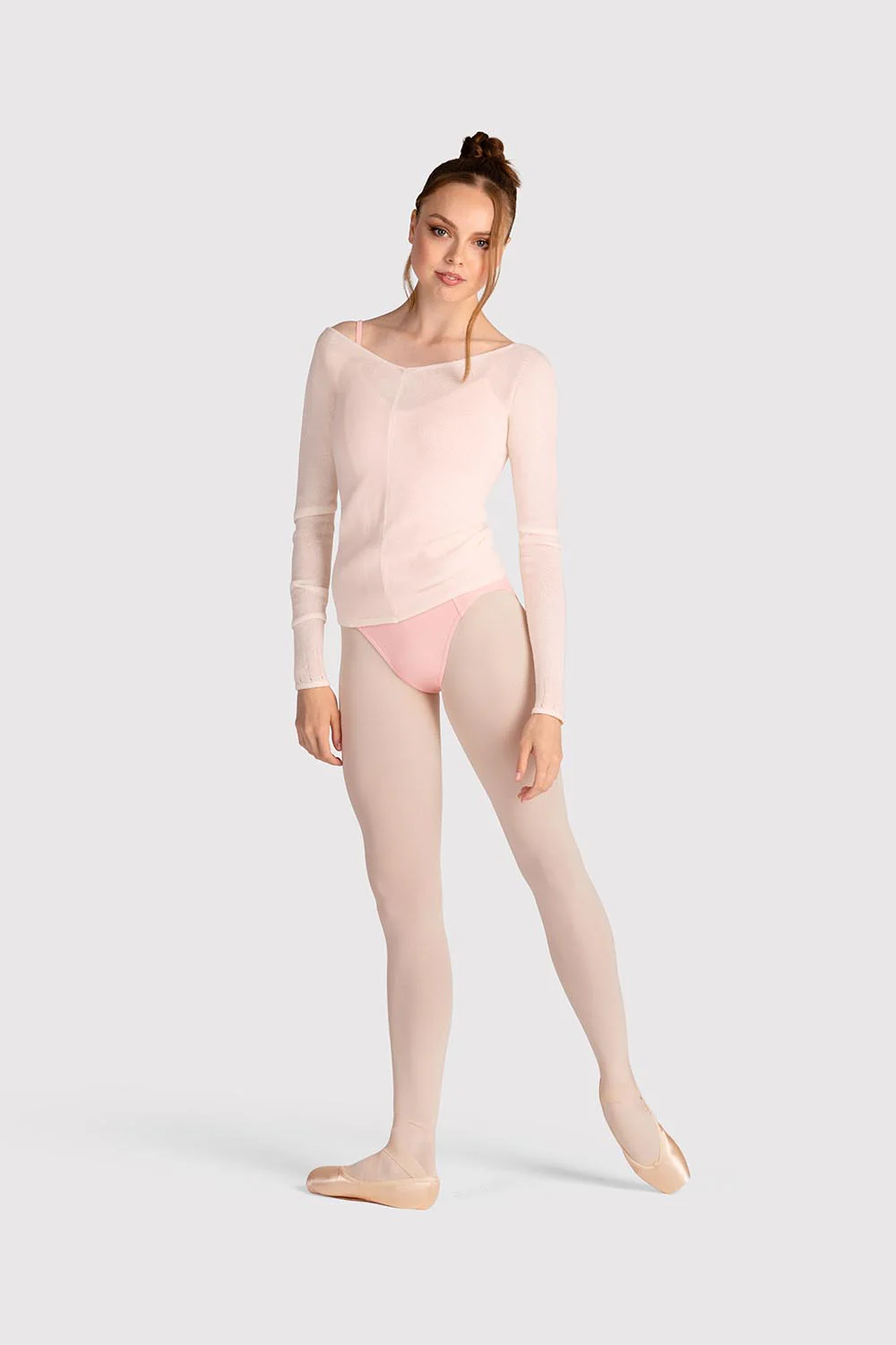 Z0105 - Bloch Kara Long Sleeve V Womens Top - Image 3