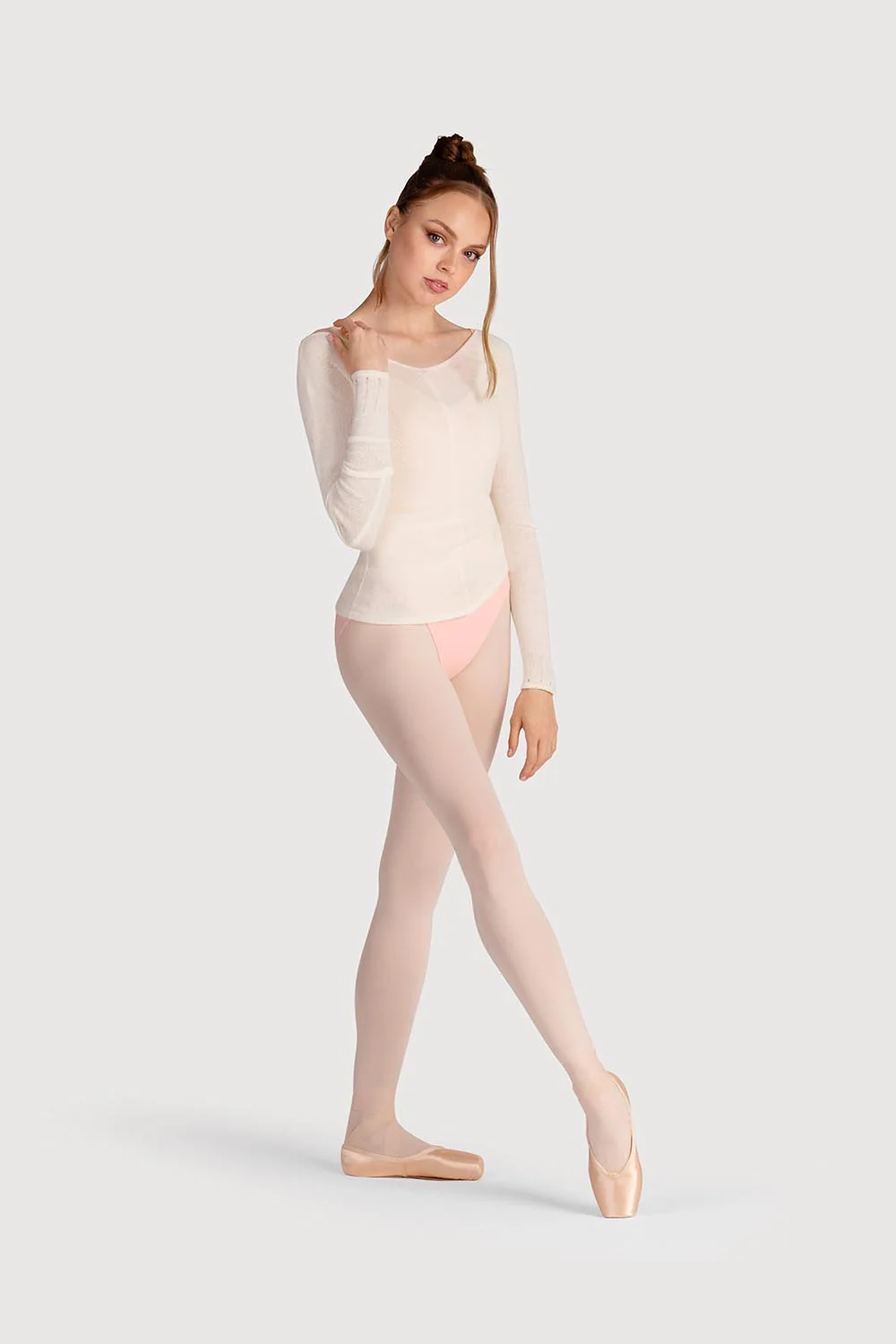 Z0105 - Bloch Kara Long Sleeve V Womens Top - Image 3