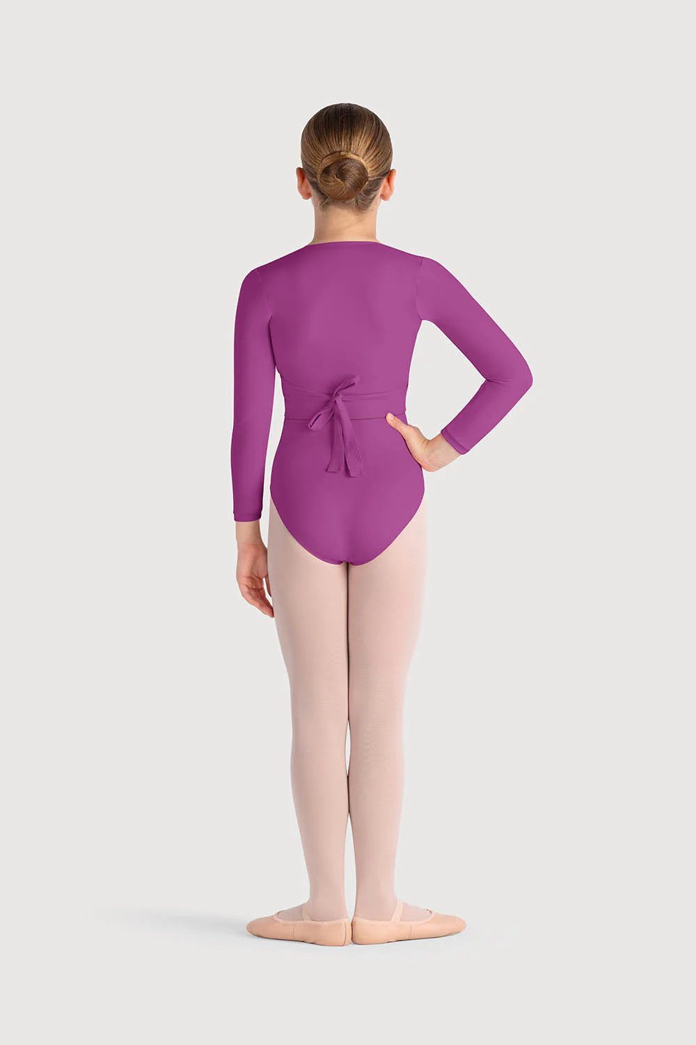 Z0858G - Bloch Overture Crossover Girls Long Sleeve Wrap Top - Image 4