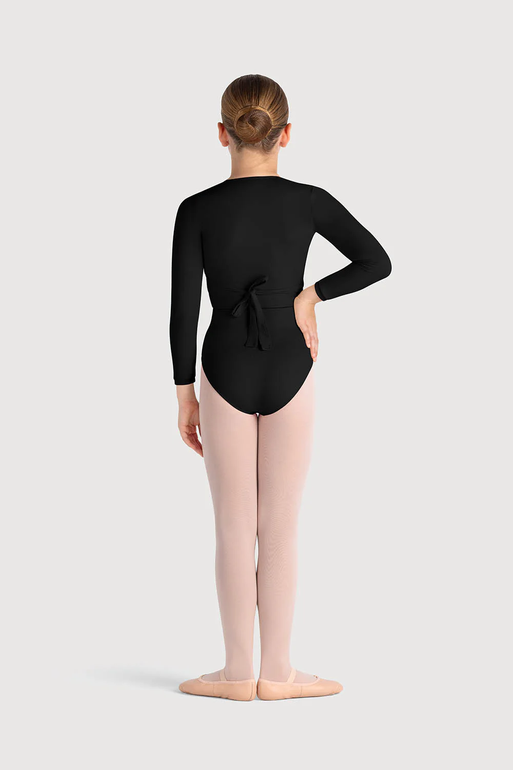 Z0858G - Bloch Overture Crossover Girls Long Sleeve Wrap Top - Image 4