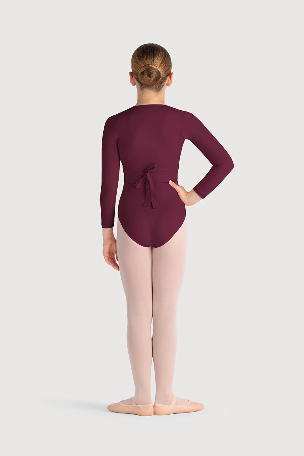 Z0858G - Bloch Overture Crossover Girls Long Sleeve Wrap Top - Image 4