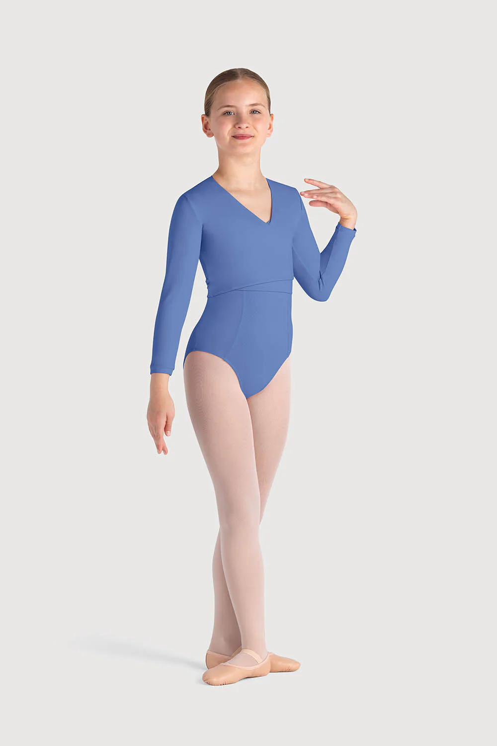 Z0858G - Bloch Overture Crossover Girls Long Sleeve Wrap Top - Image 3