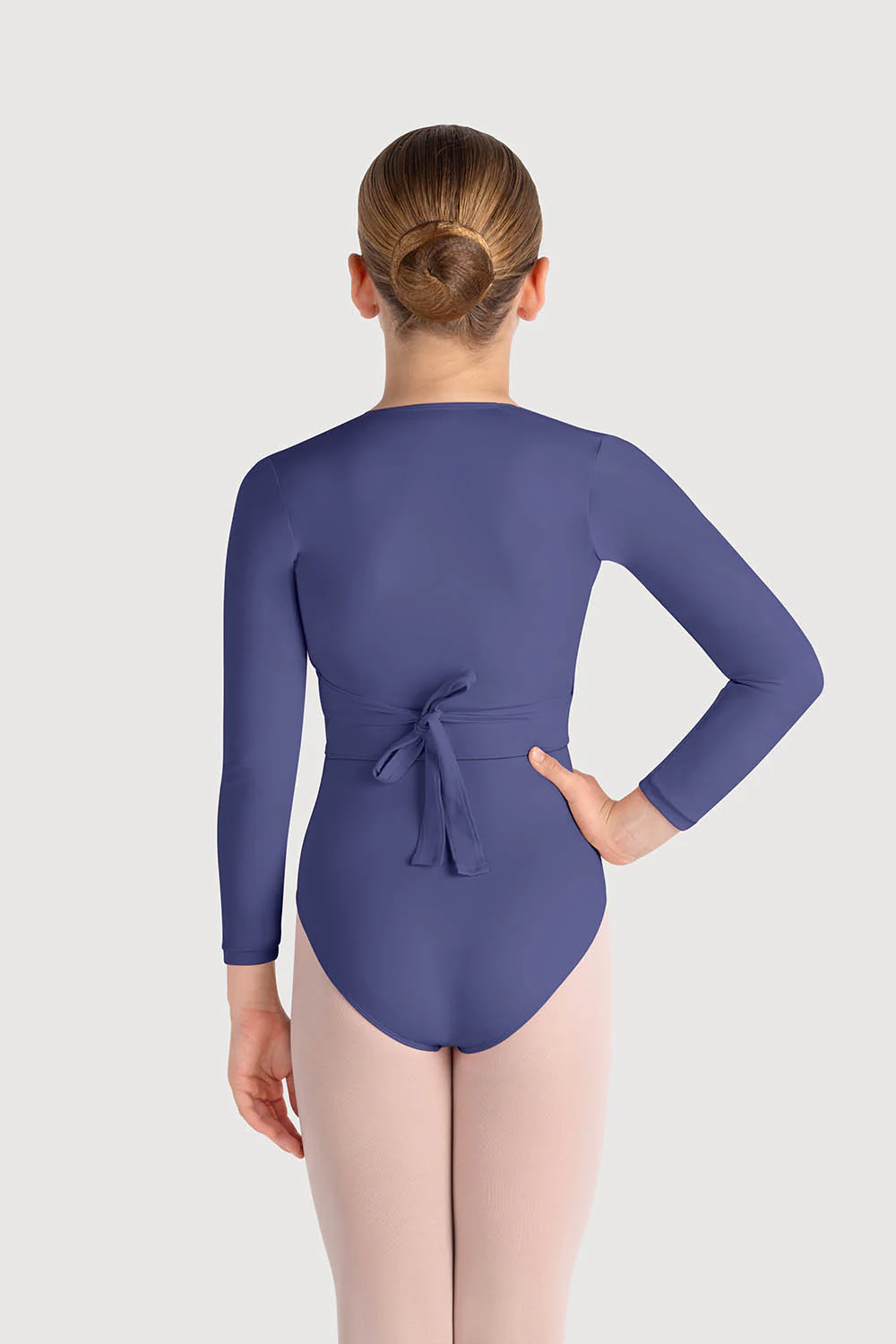 Z0858G - Bloch Overture Crossover Girls Long Sleeve Wrap Top - Image 2