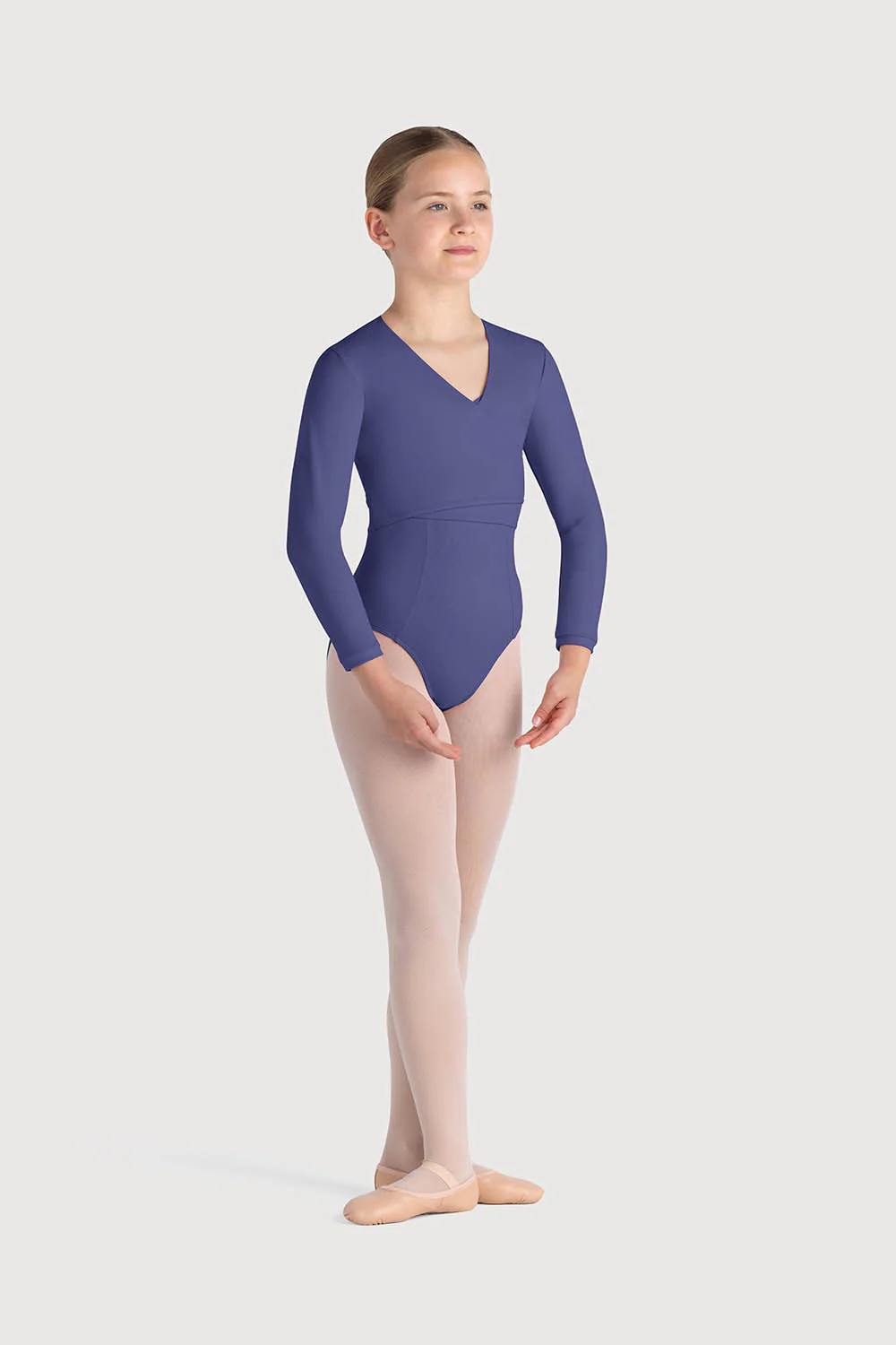 Z0858G - Bloch Overture Crossover Girls Long Sleeve Wrap Top - Image 3