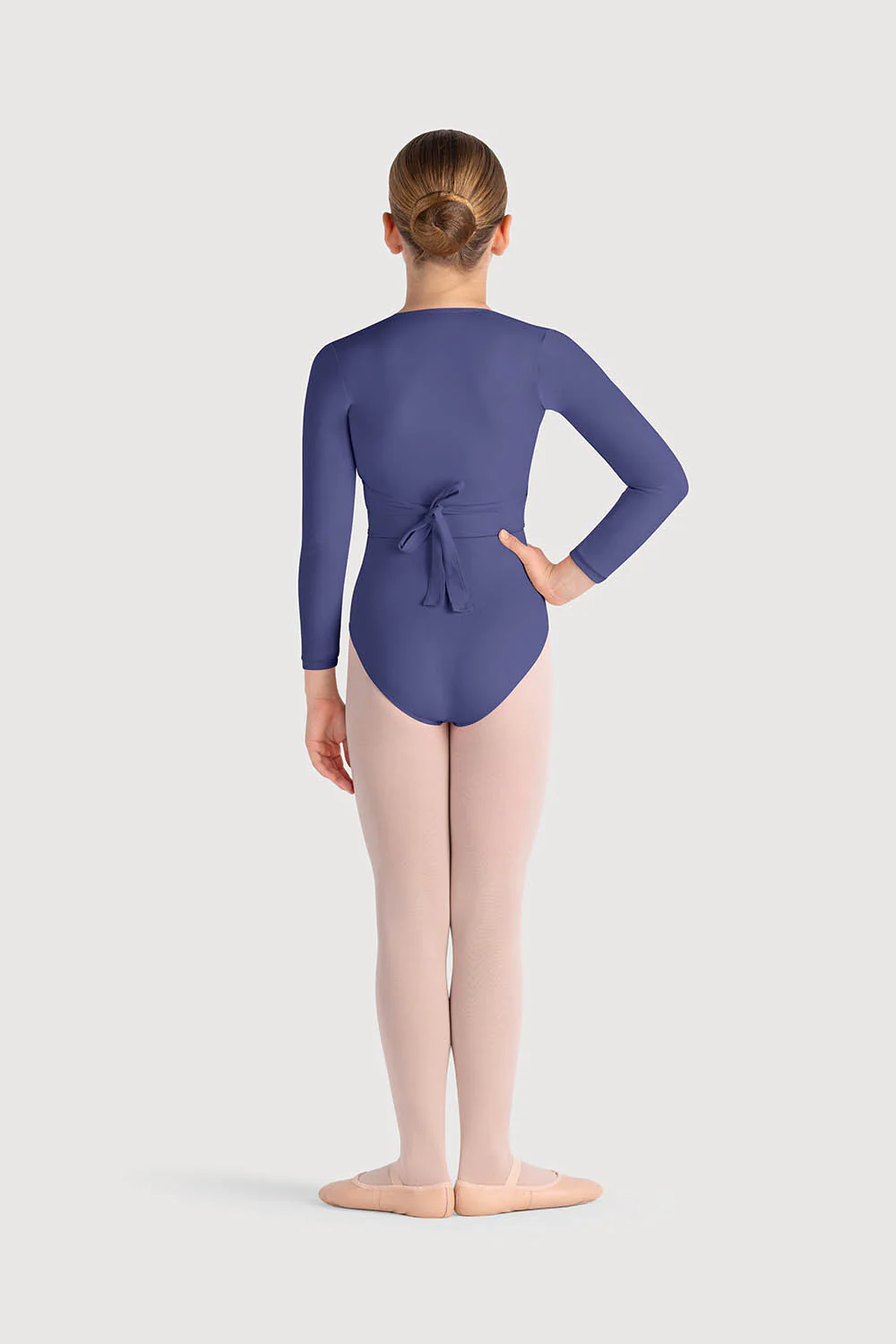 Z0858G - Bloch Overture Crossover Girls Long Sleeve Wrap Top - Image 4