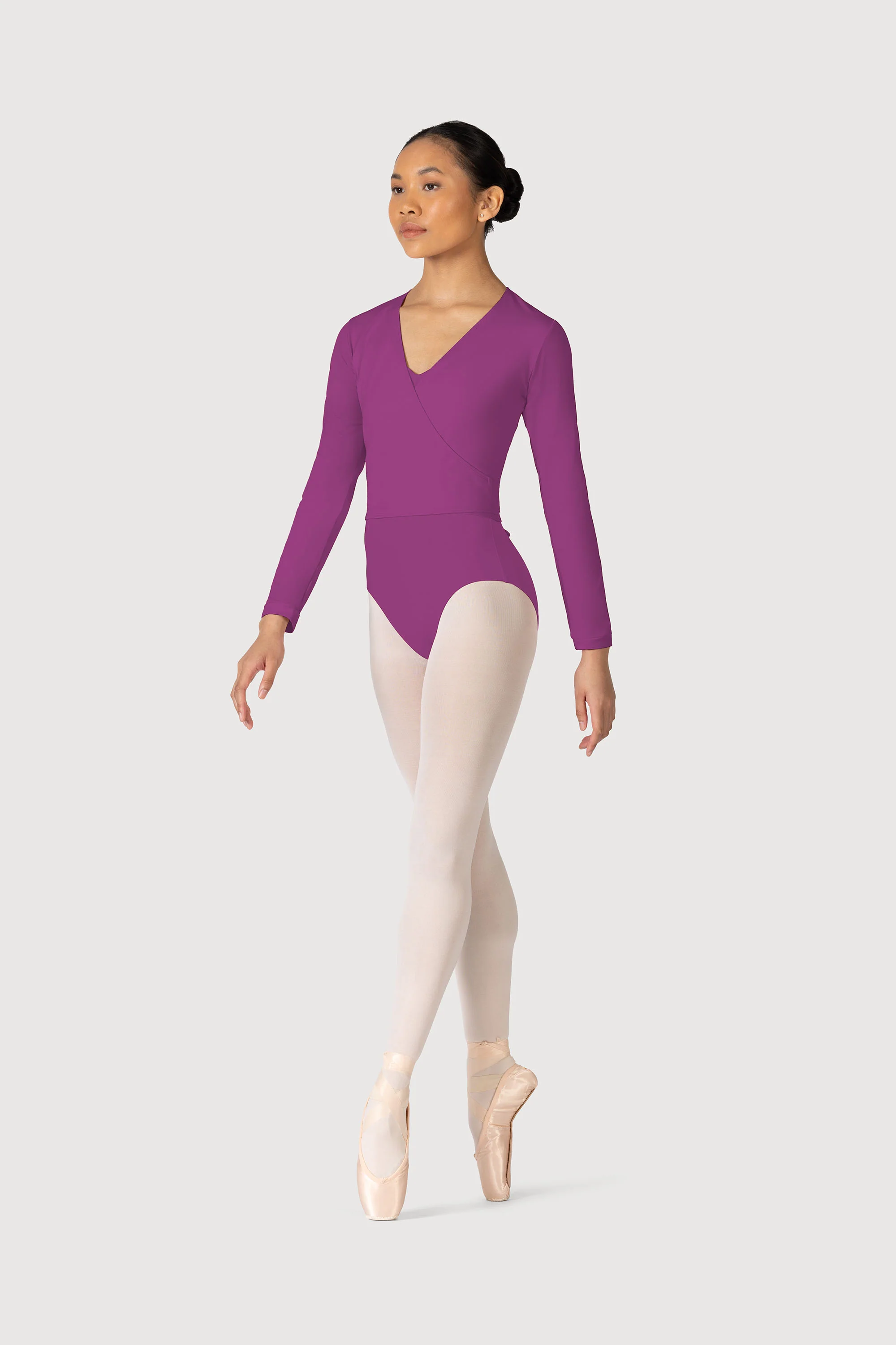 Z0858L - Bloch Overture Crossover Womens Long Sleeve Wrap Top - Image 3