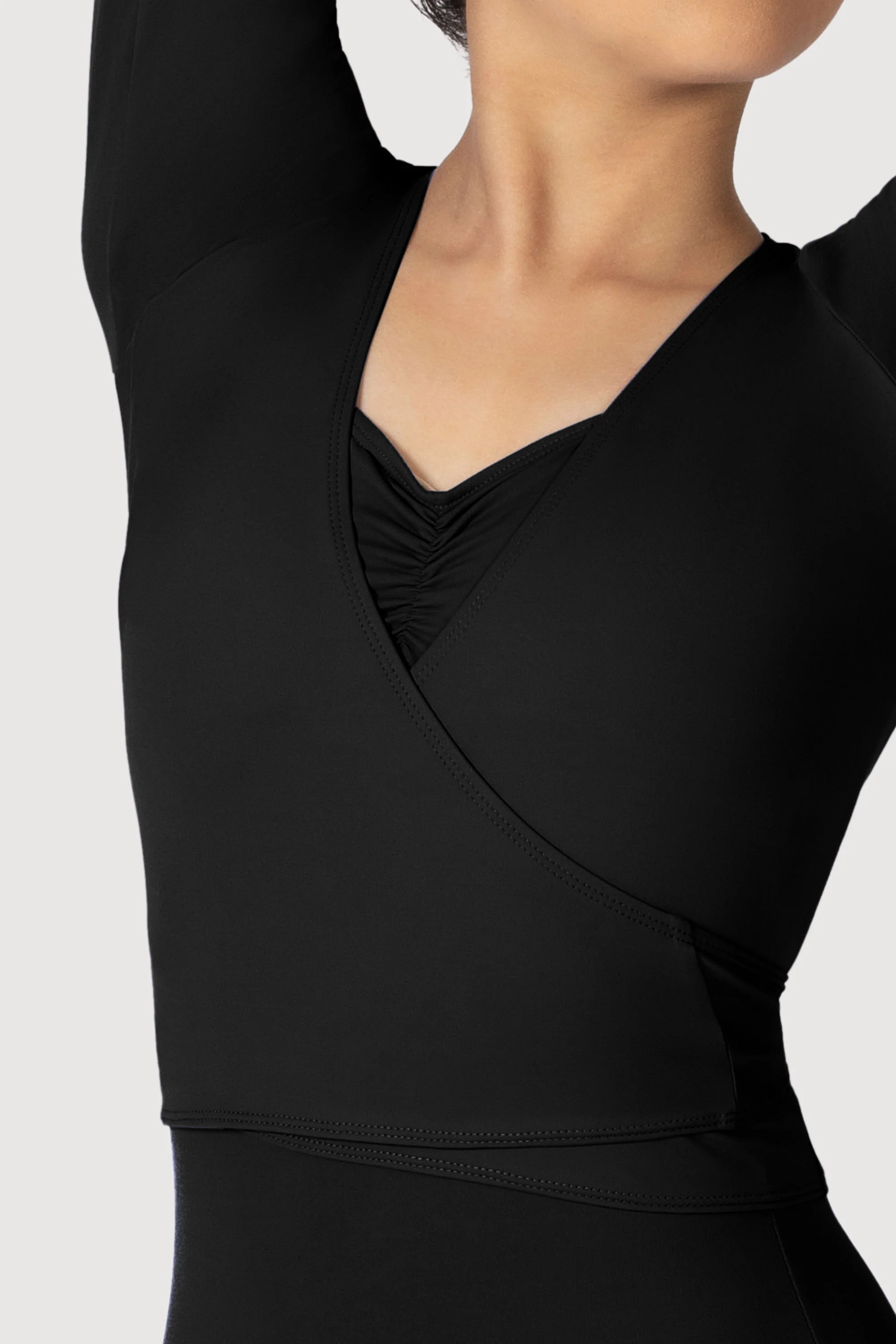 Z0858L - Bloch Overture Crossover Womens Long Sleeve Wrap Top - Image 3