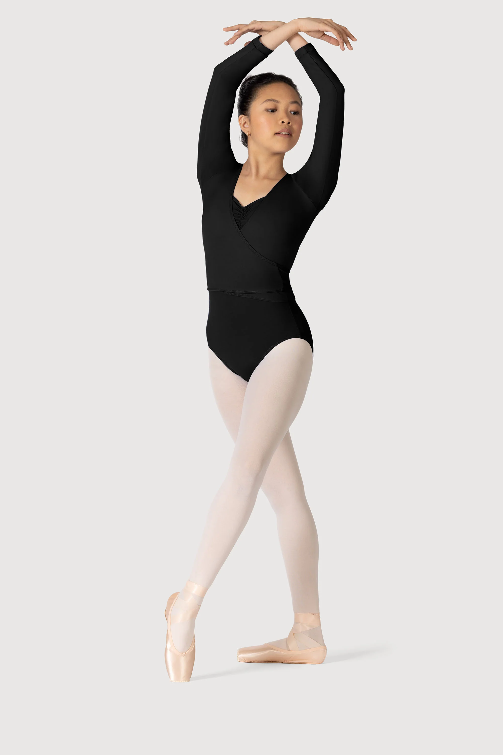 Z0858L - Bloch Overture Crossover Womens Long Sleeve Wrap Top - Image 4