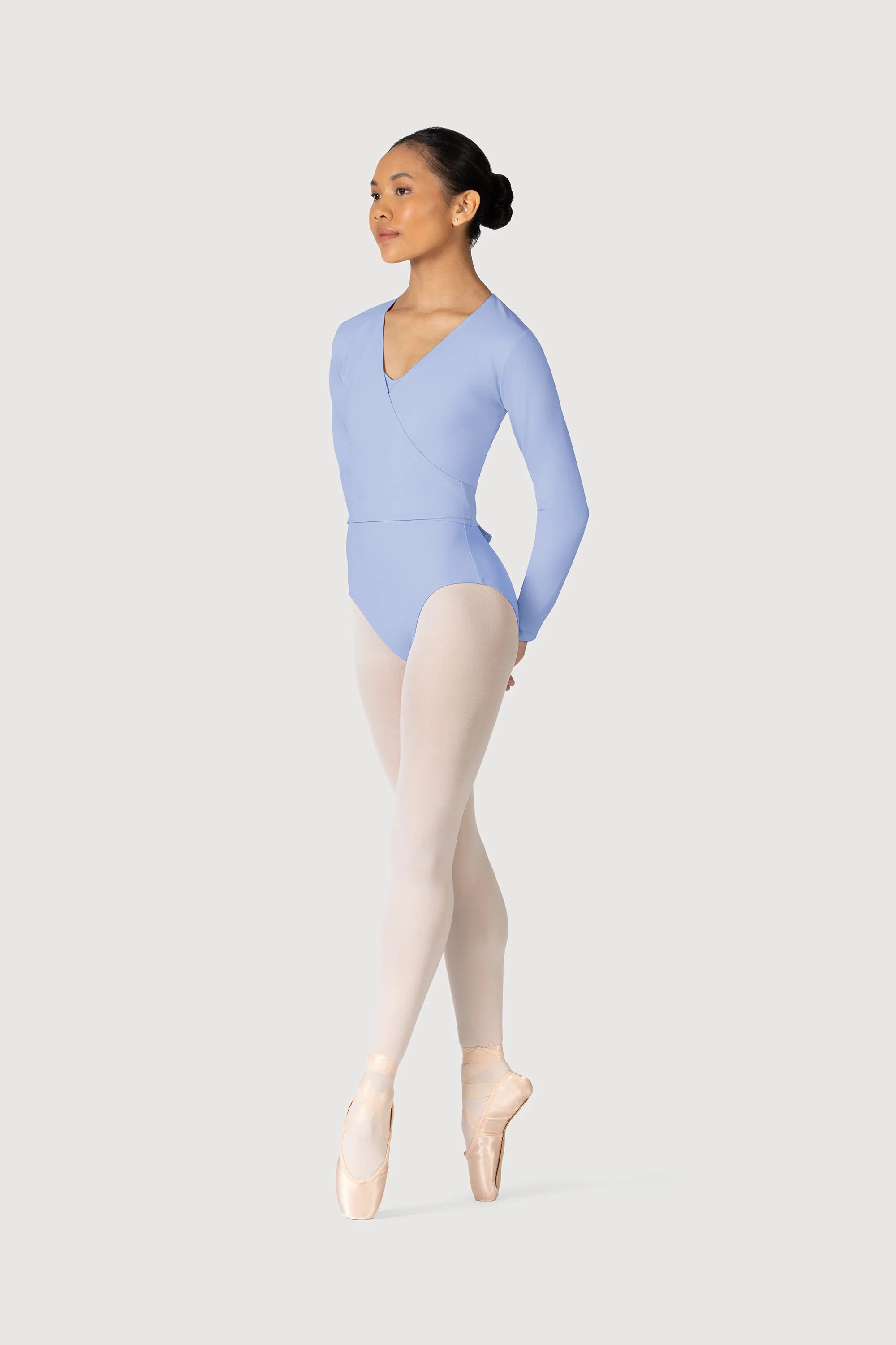 Z0858L - Bloch Overture Crossover Womens Long Sleeve Wrap Top - Image 4