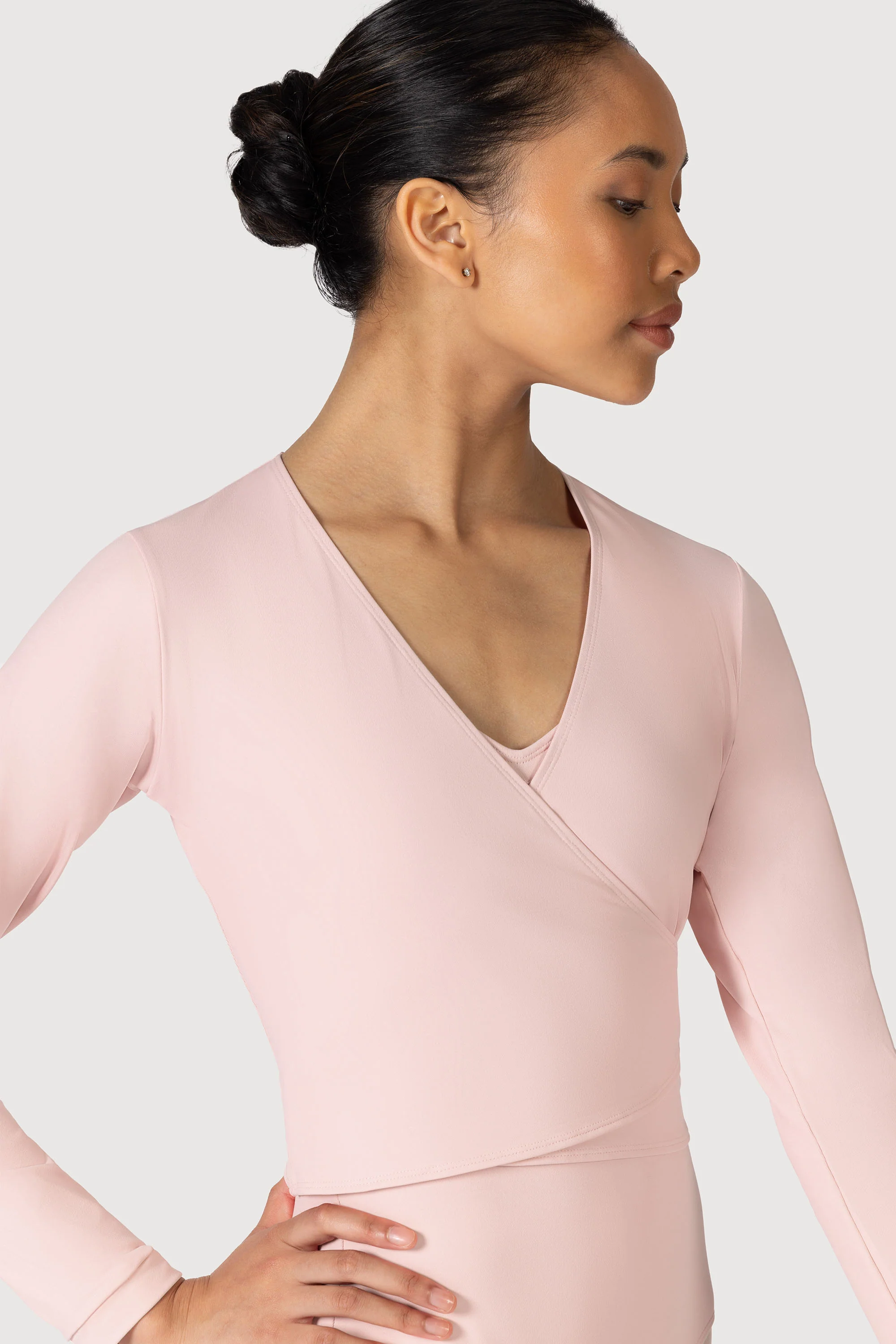 Z0858L - Bloch Overture Crossover Womens Long Sleeve Wrap Top - Image 3